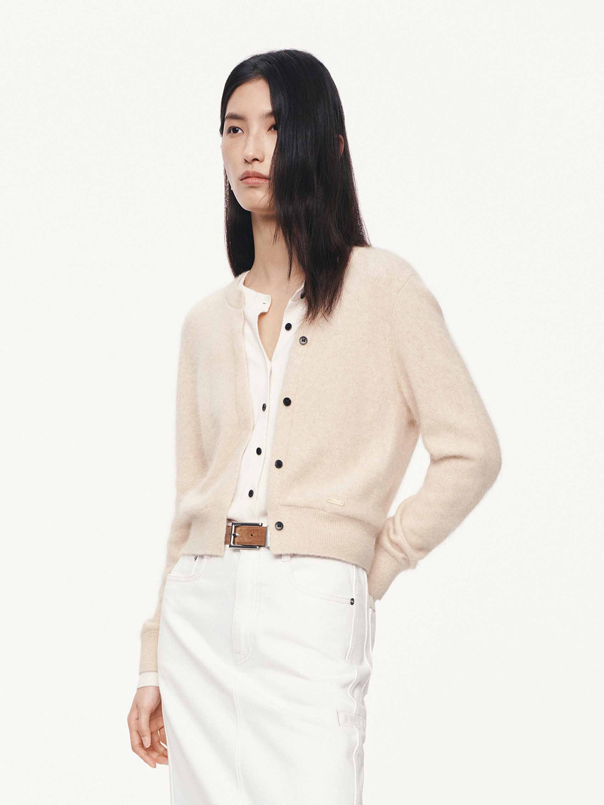 Layered Round Neck Cardigan - Image 10