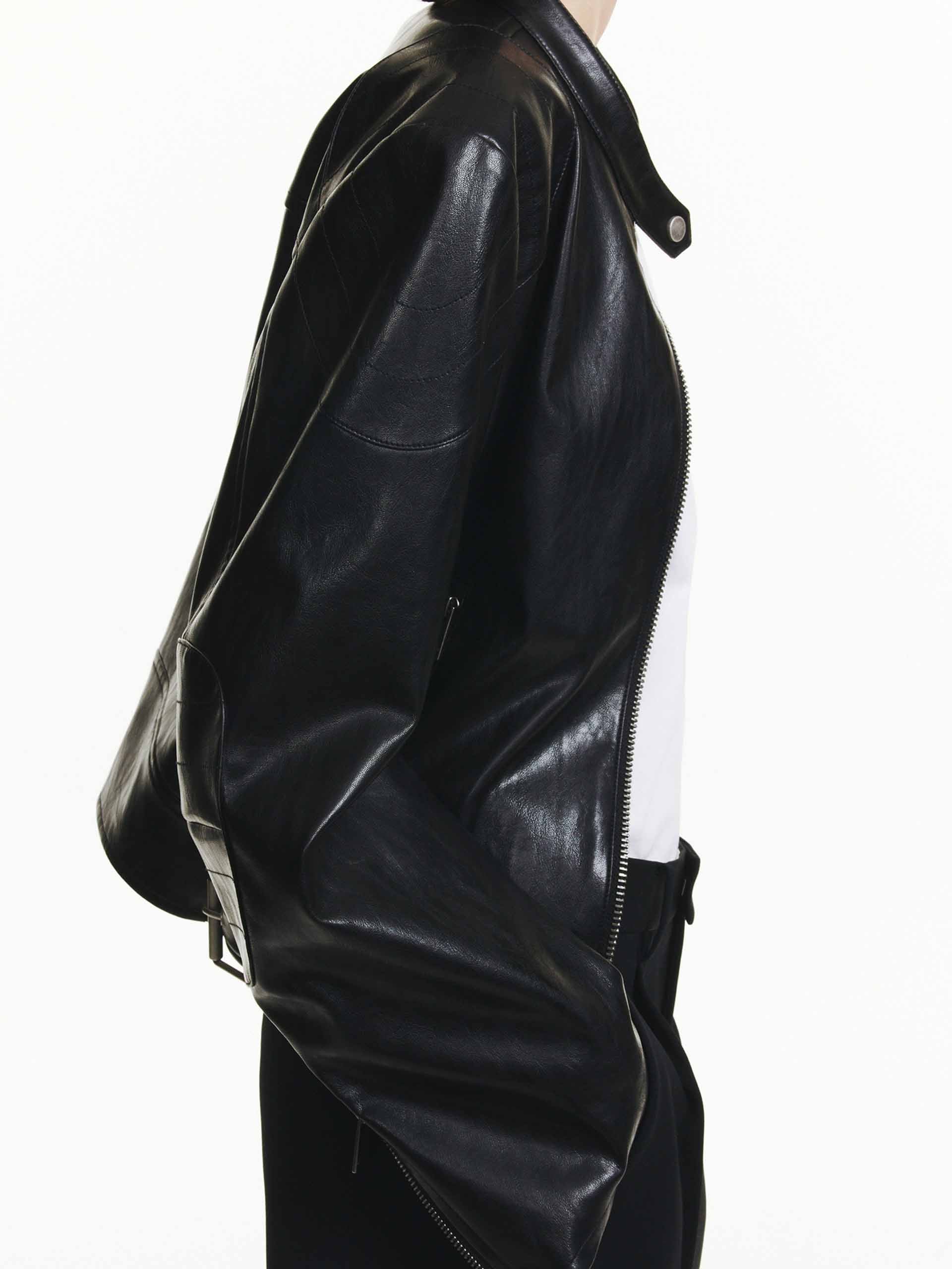 Leather Bomber Jacket - Image 6