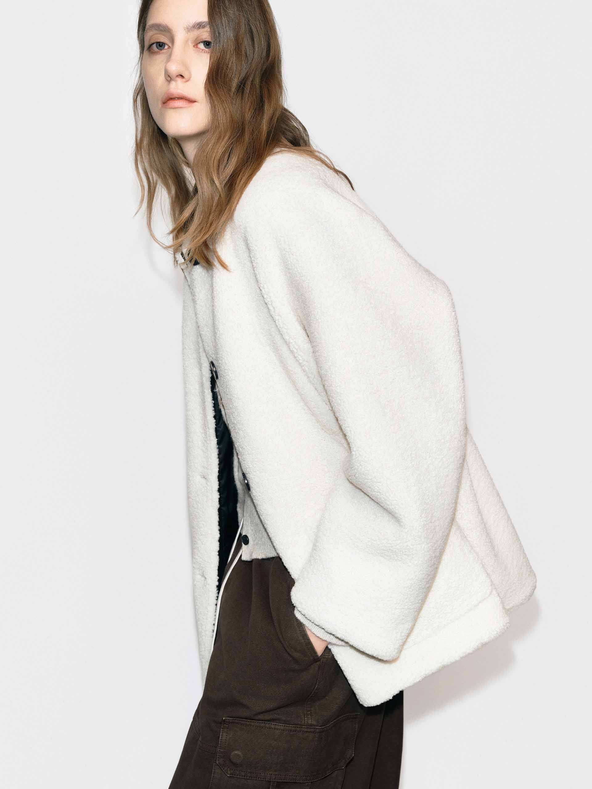 Leather Collar Button Coat - Image 6