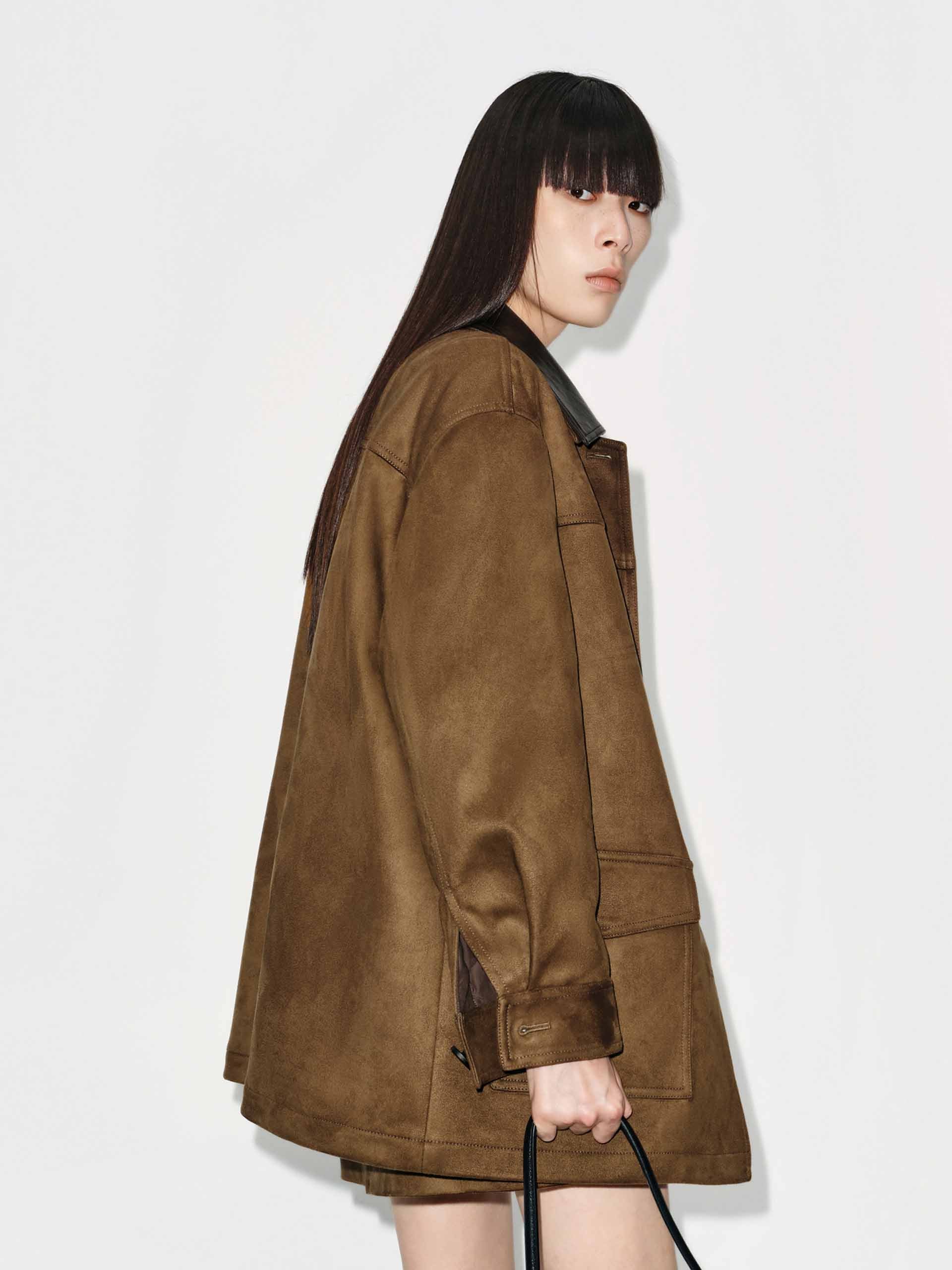 Leather Collar Down Jacket - Image 6