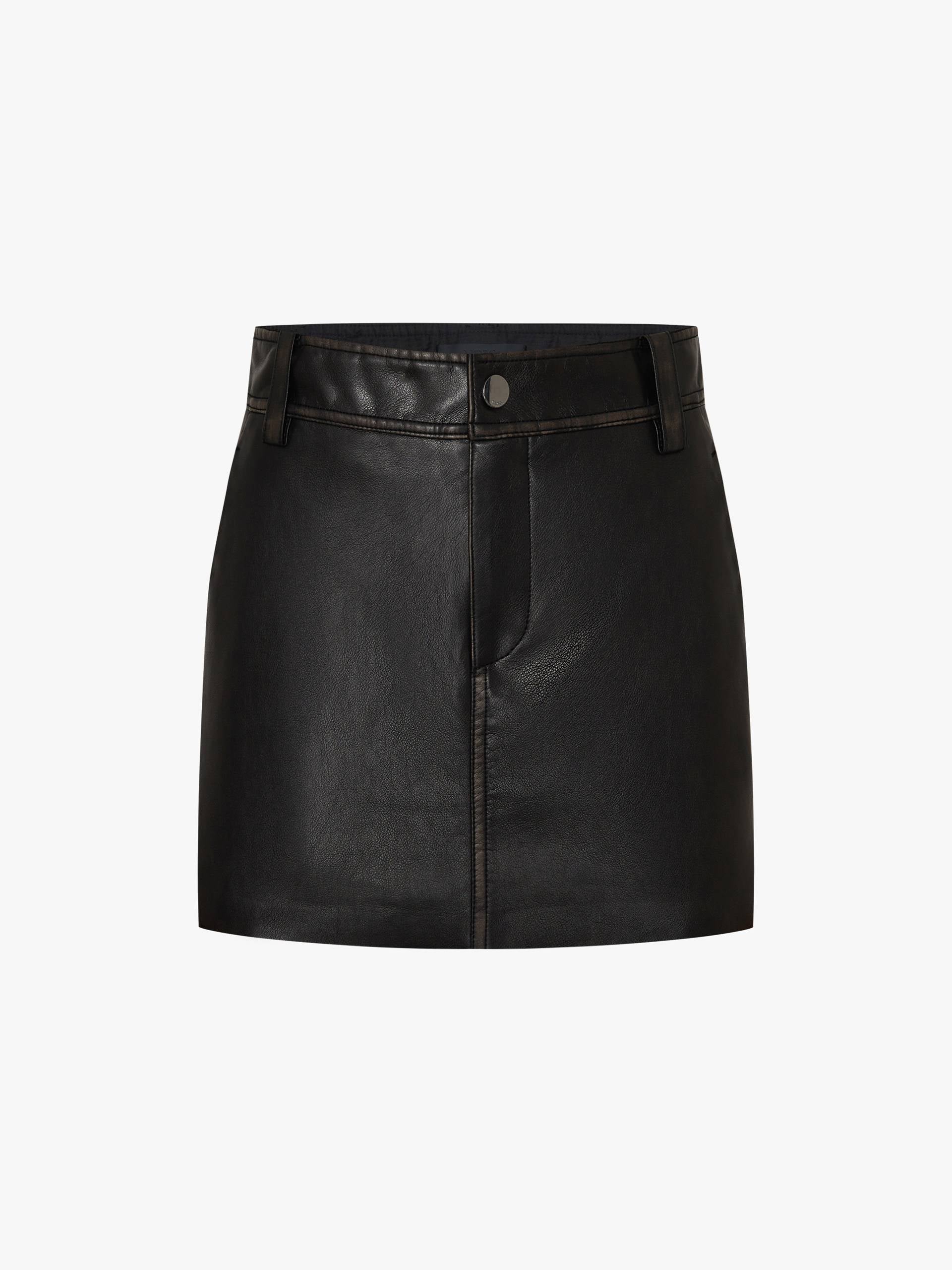Leather Straight Cut Skirt - Image 5