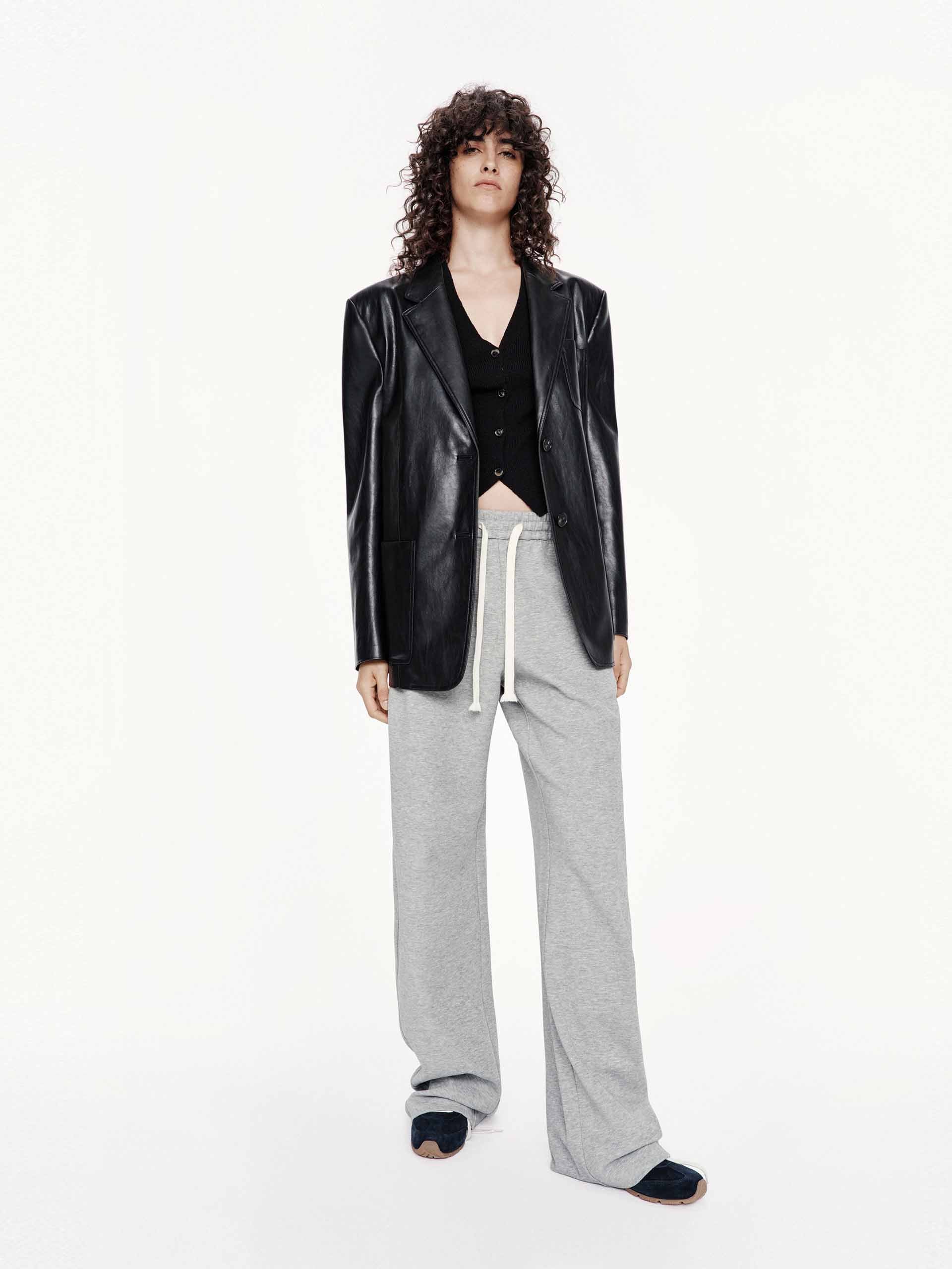 Leather Structured Blazer - Image 2