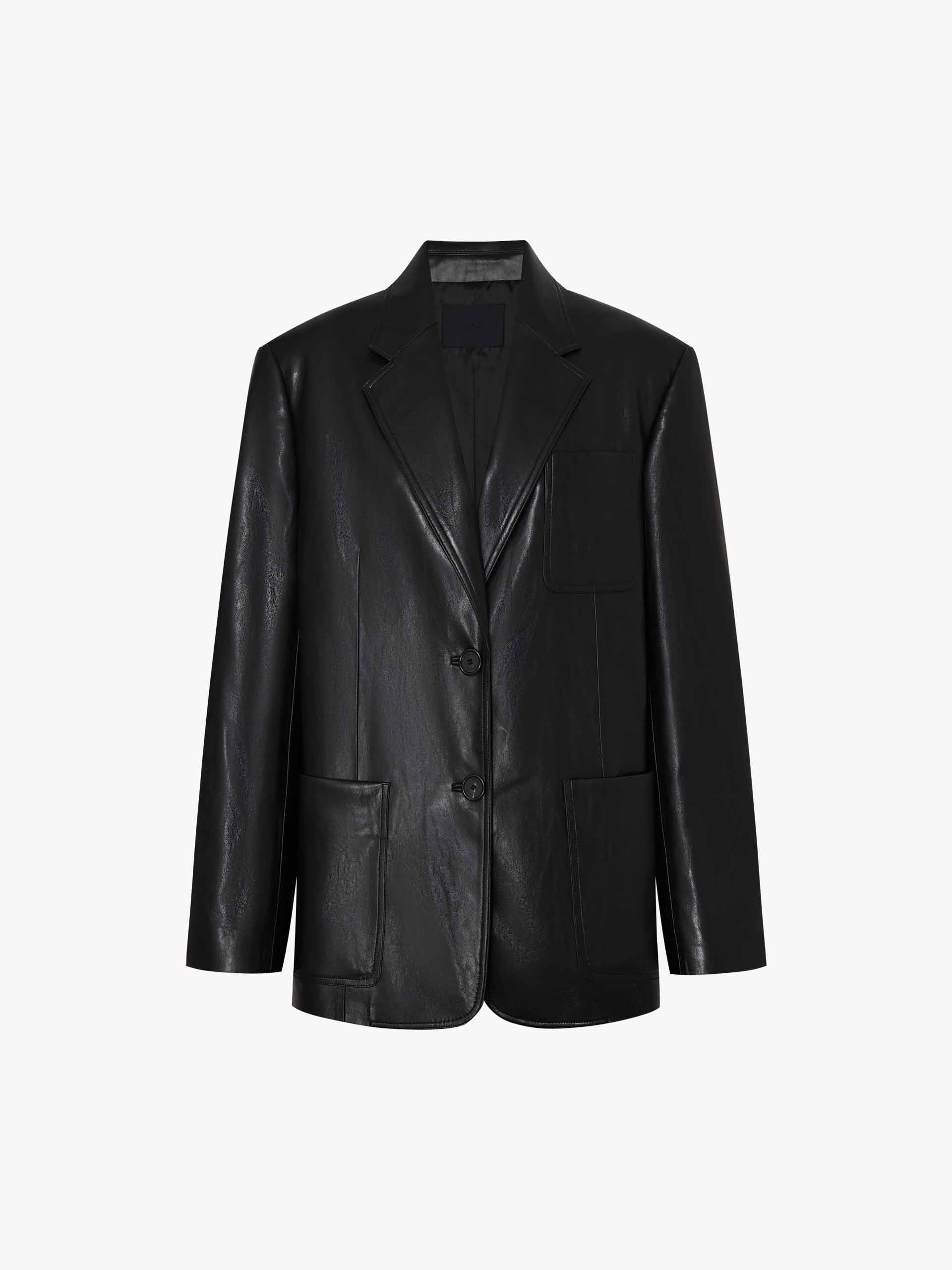 Leather Structured Blazer - Image 5