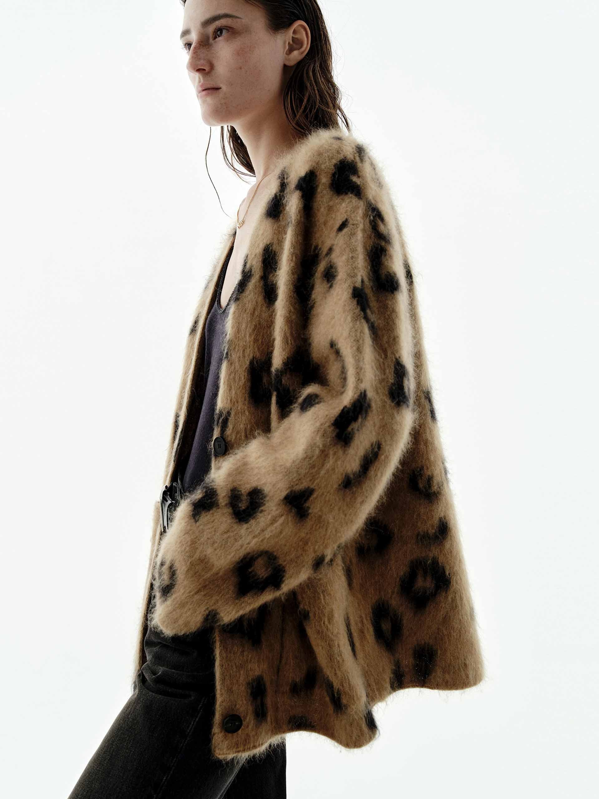 Leopard Print Relaxed Cardigan - Image 3