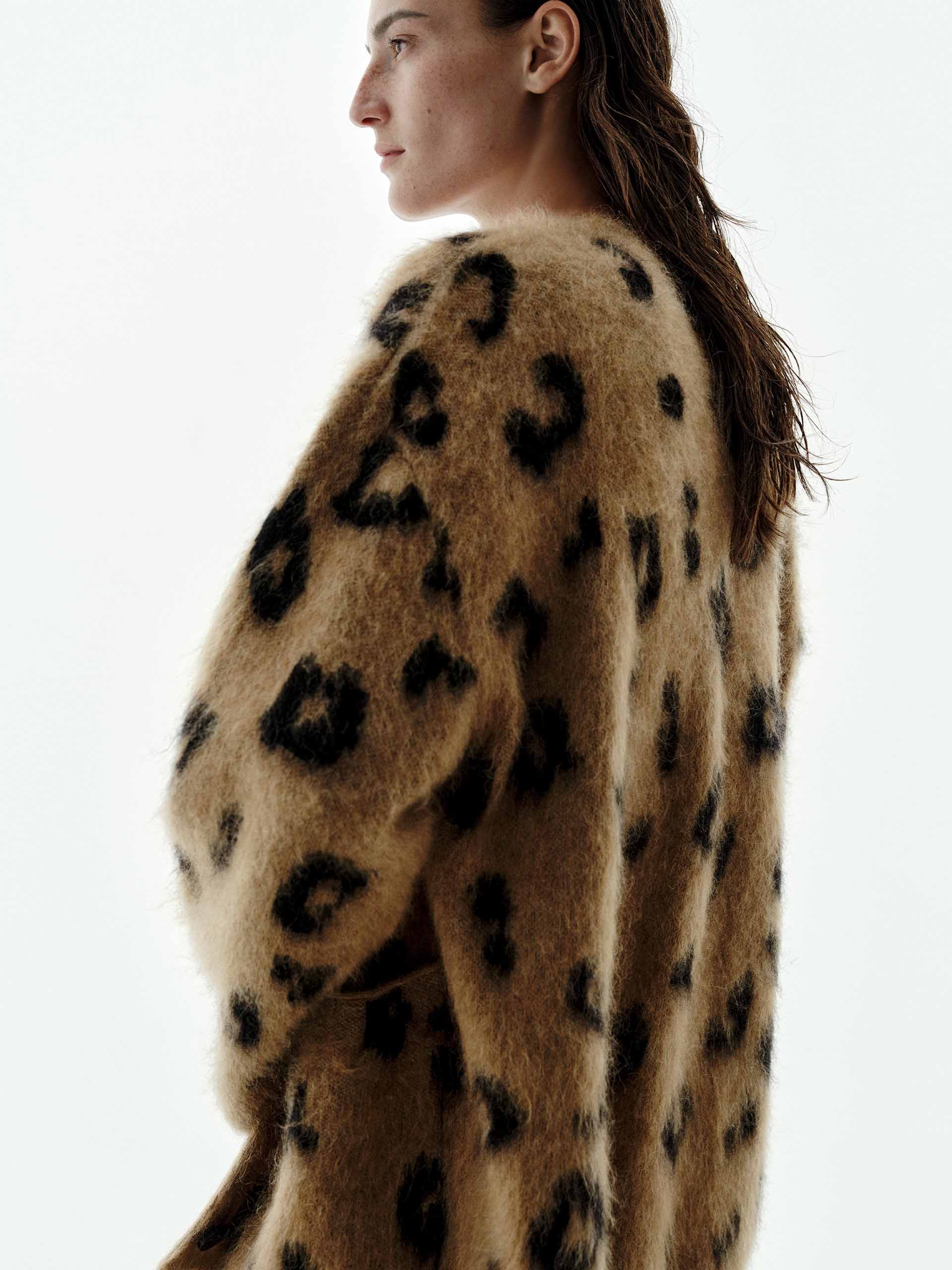 Leopard Print Relaxed Cardigan - Image 8