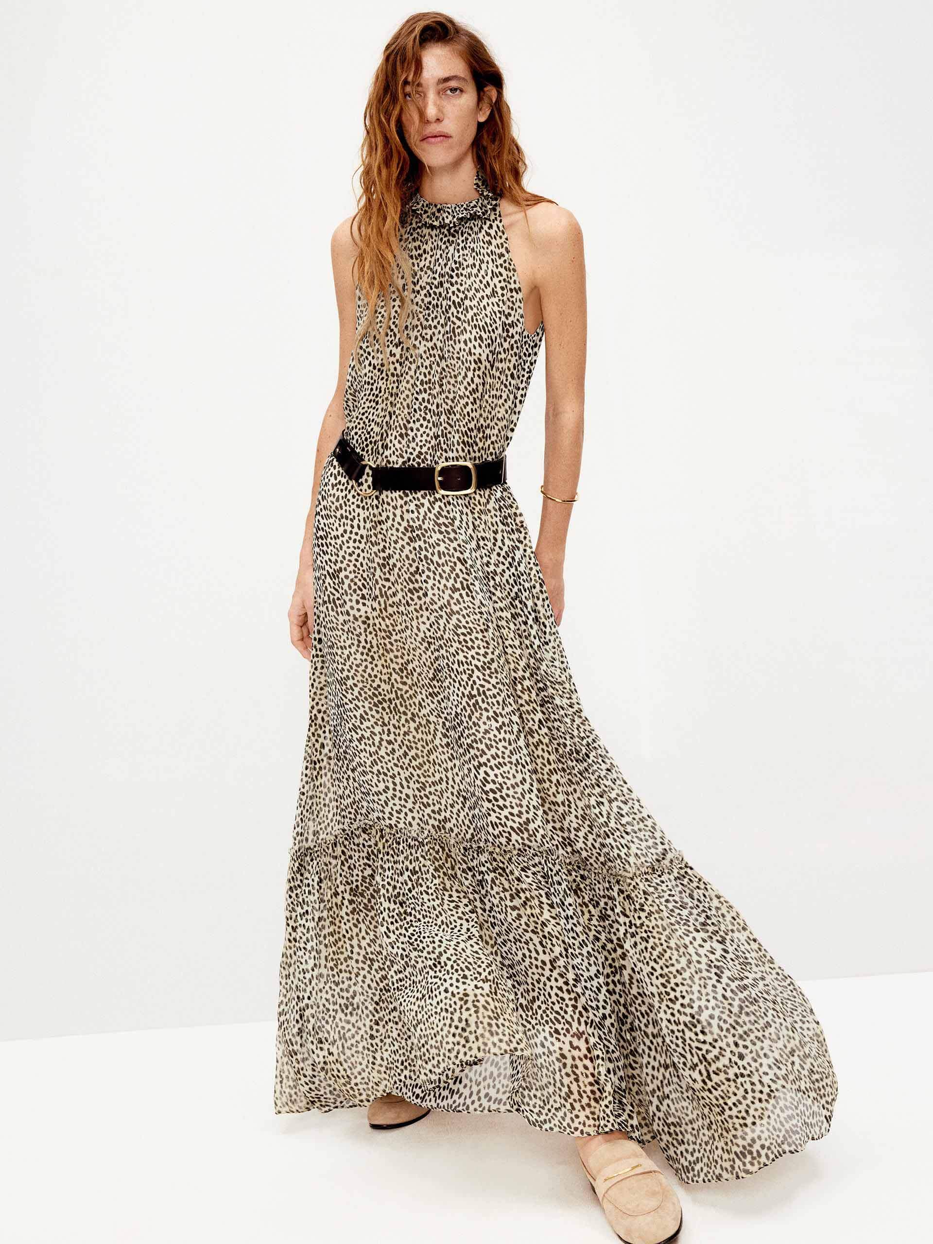 Leopard Print Silk Maxi Dress - Image 2