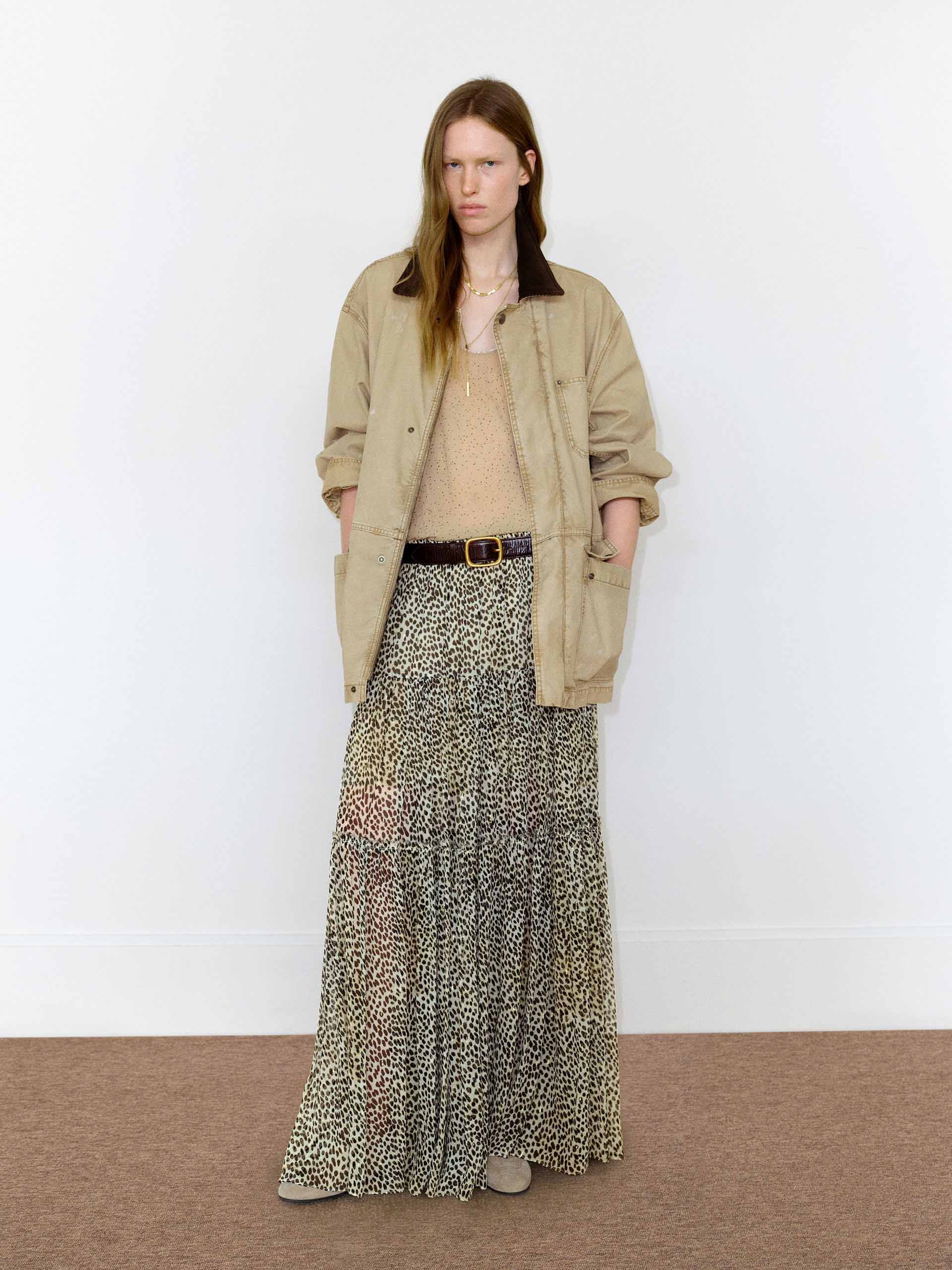 Leopard Print Silk Maxi Skirt - Image 2