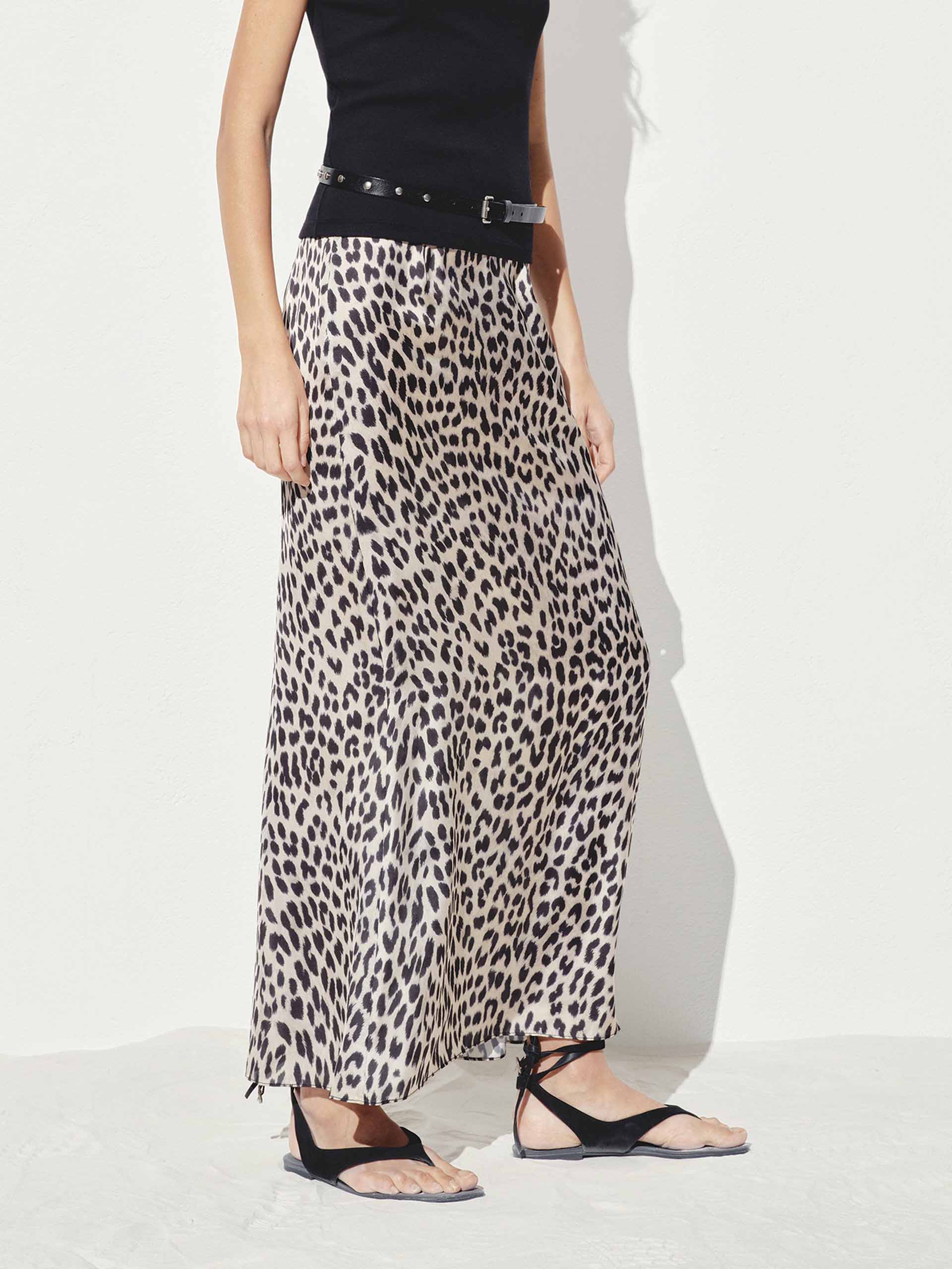 Leopard Print Straight Maxi Skirt - Image 3
