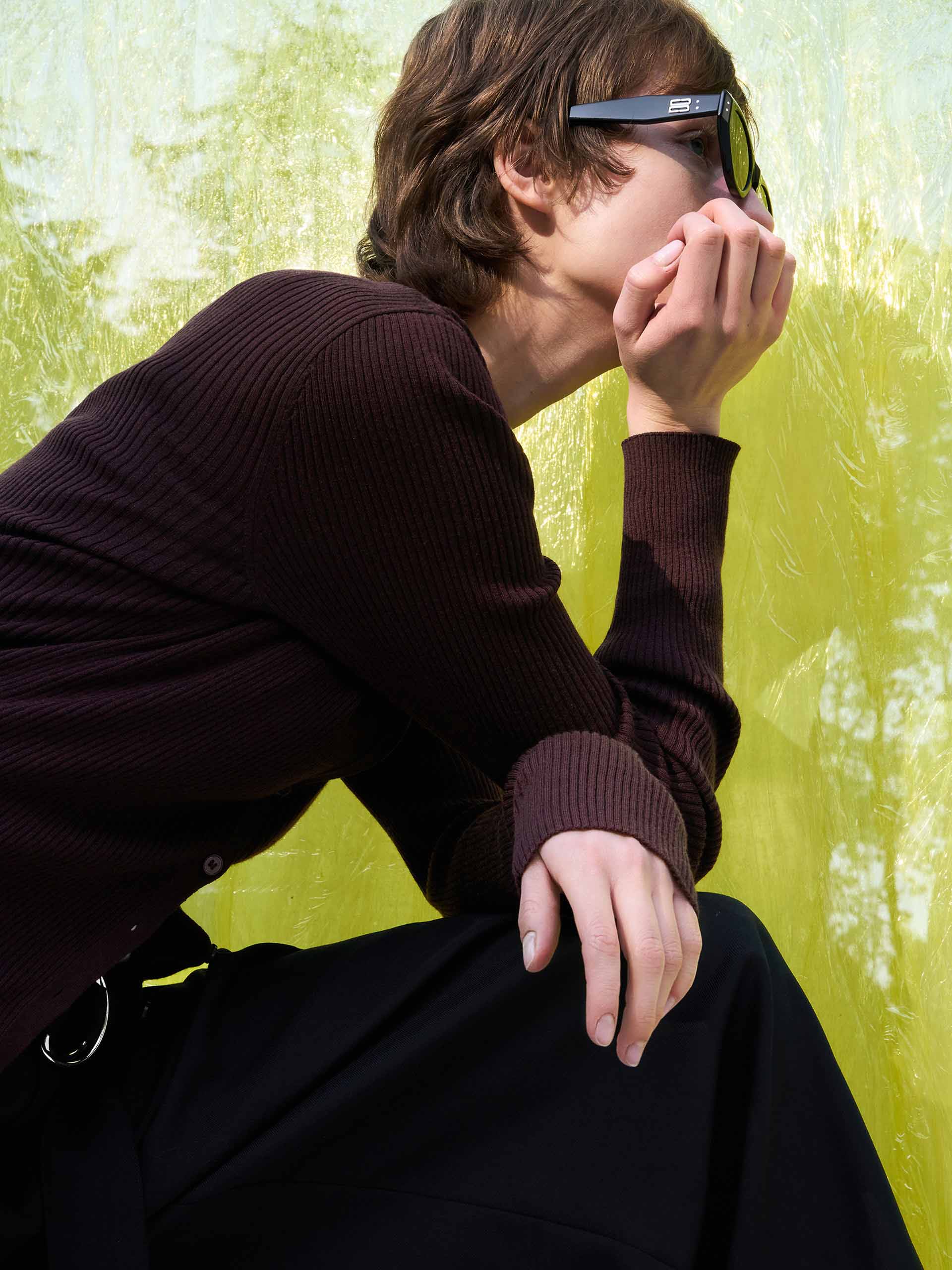 Letter Collar Wool Cardigan - Image 11