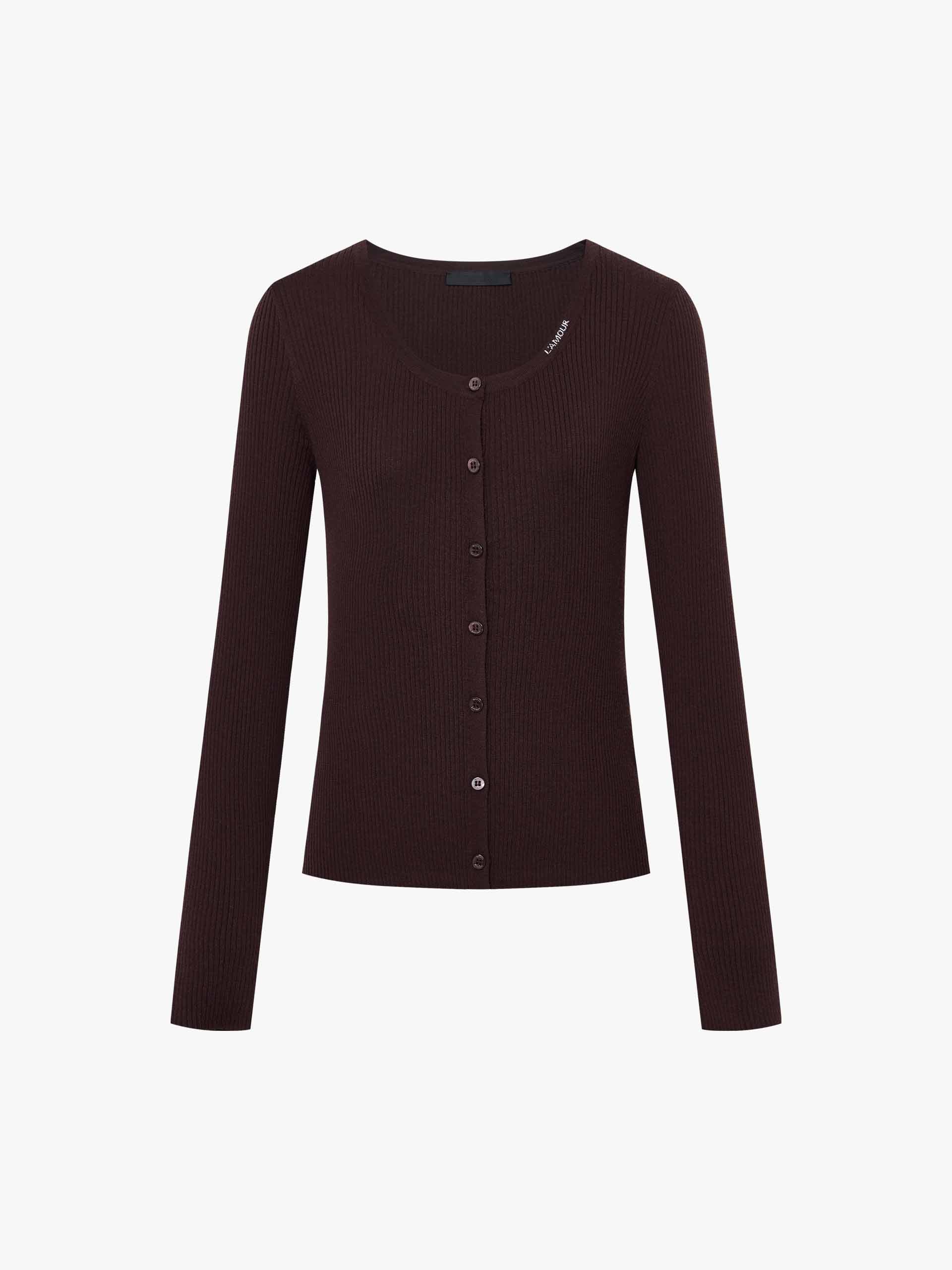 Letter Collar Wool Cardigan - Image 13