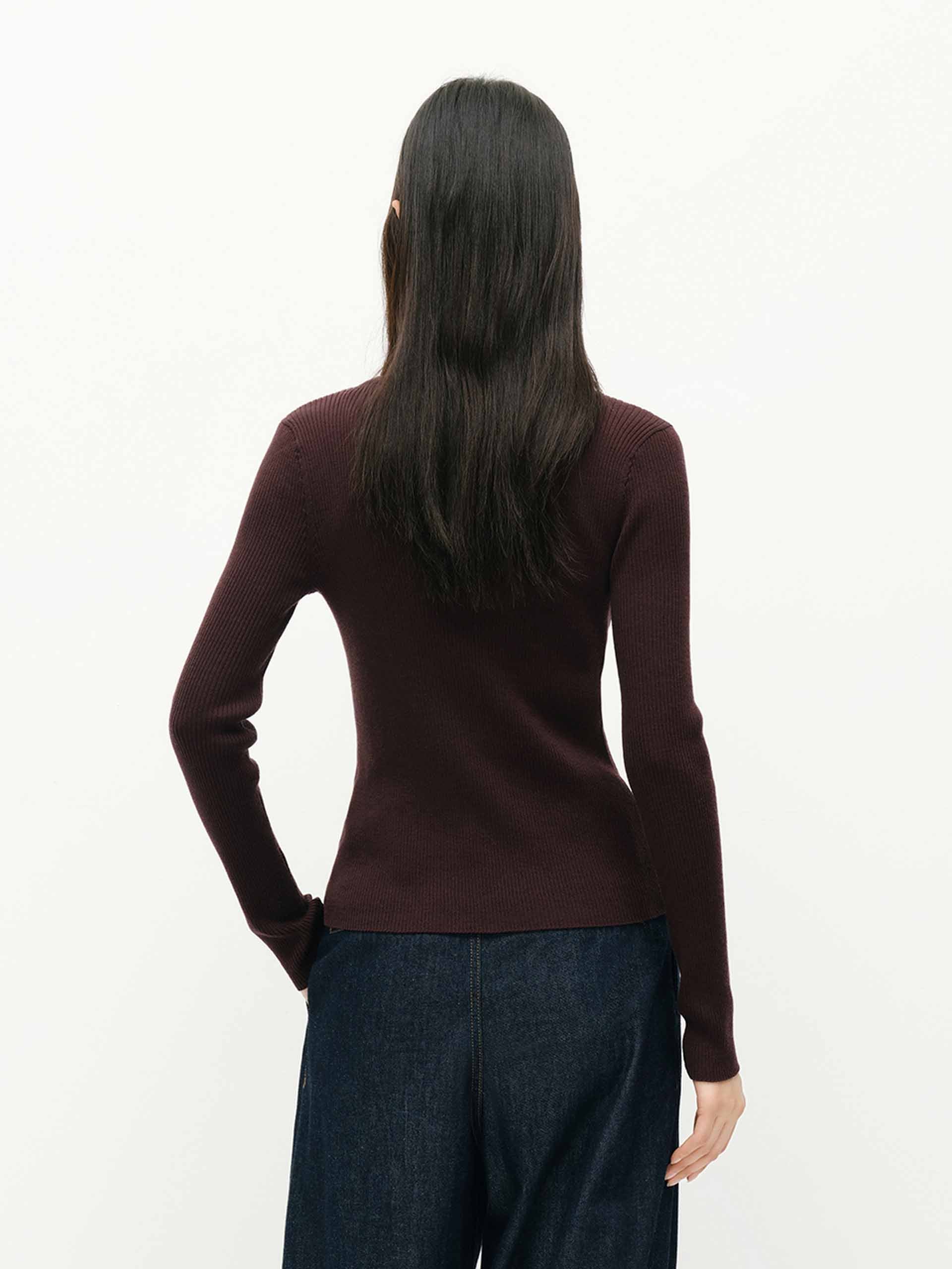 Letter Collar Wool Cardigan - Image 16
