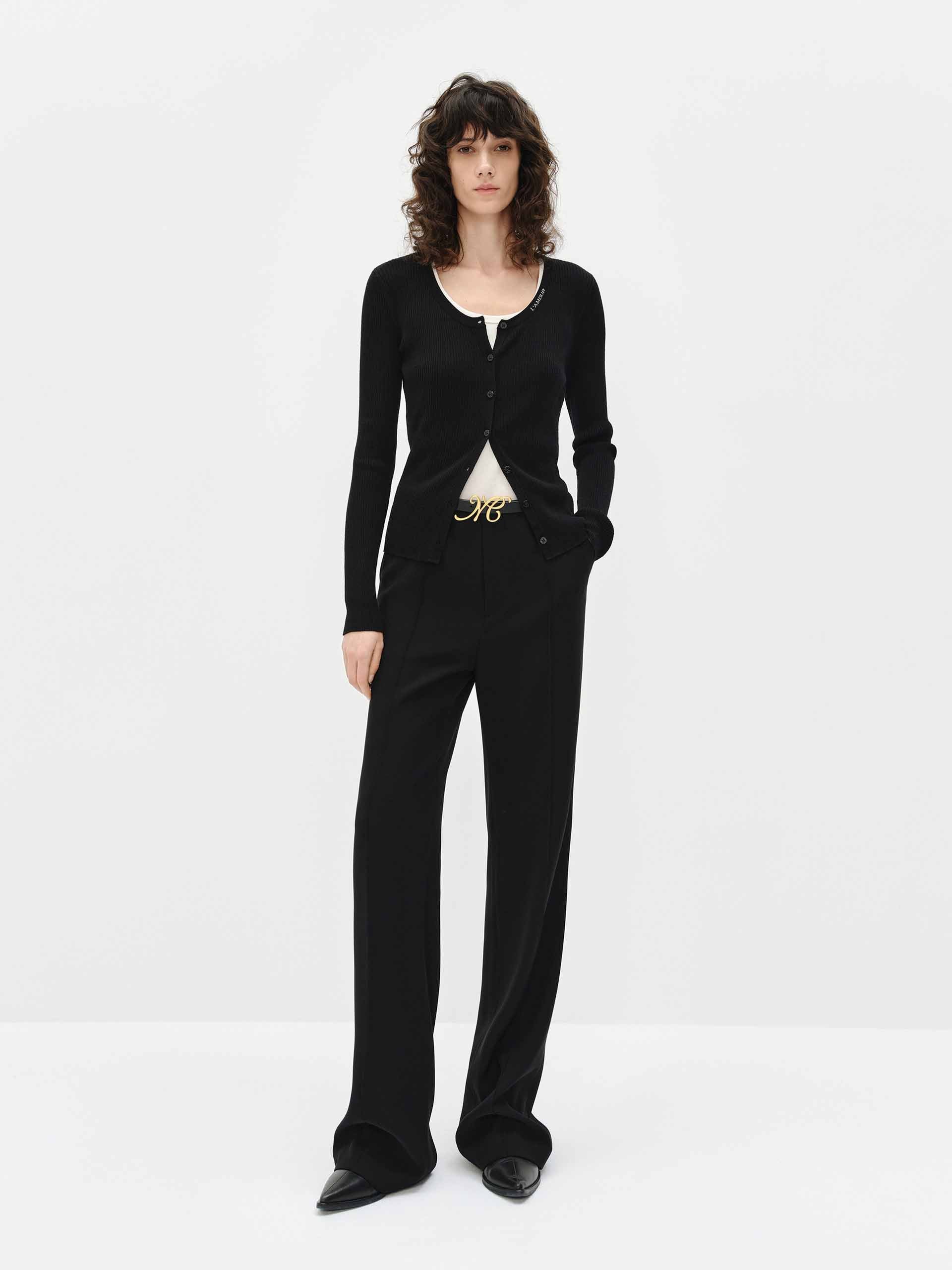 Letter Collar Wool Cardigan - Image 18
