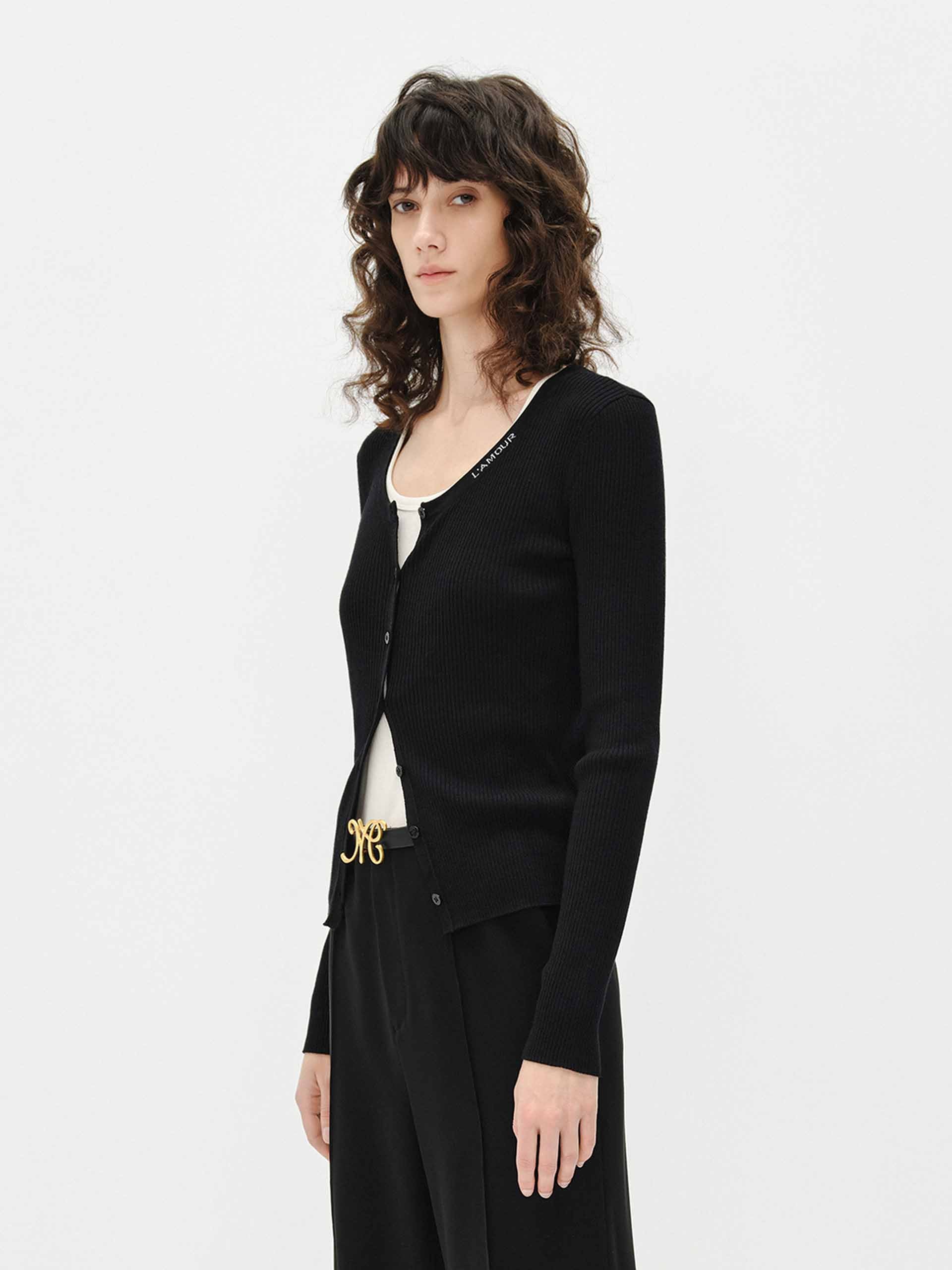 Letter Collar Wool Cardigan - Image 22