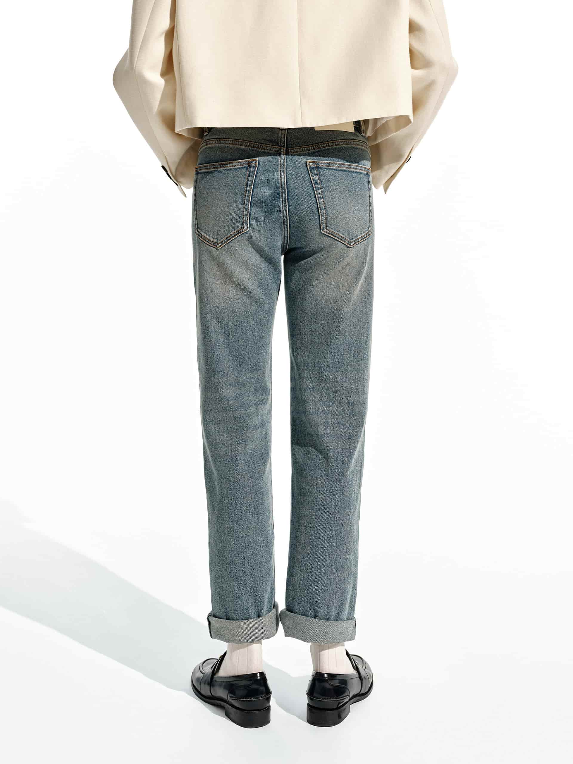 Letter Pocket Straight Jeans - Image 3