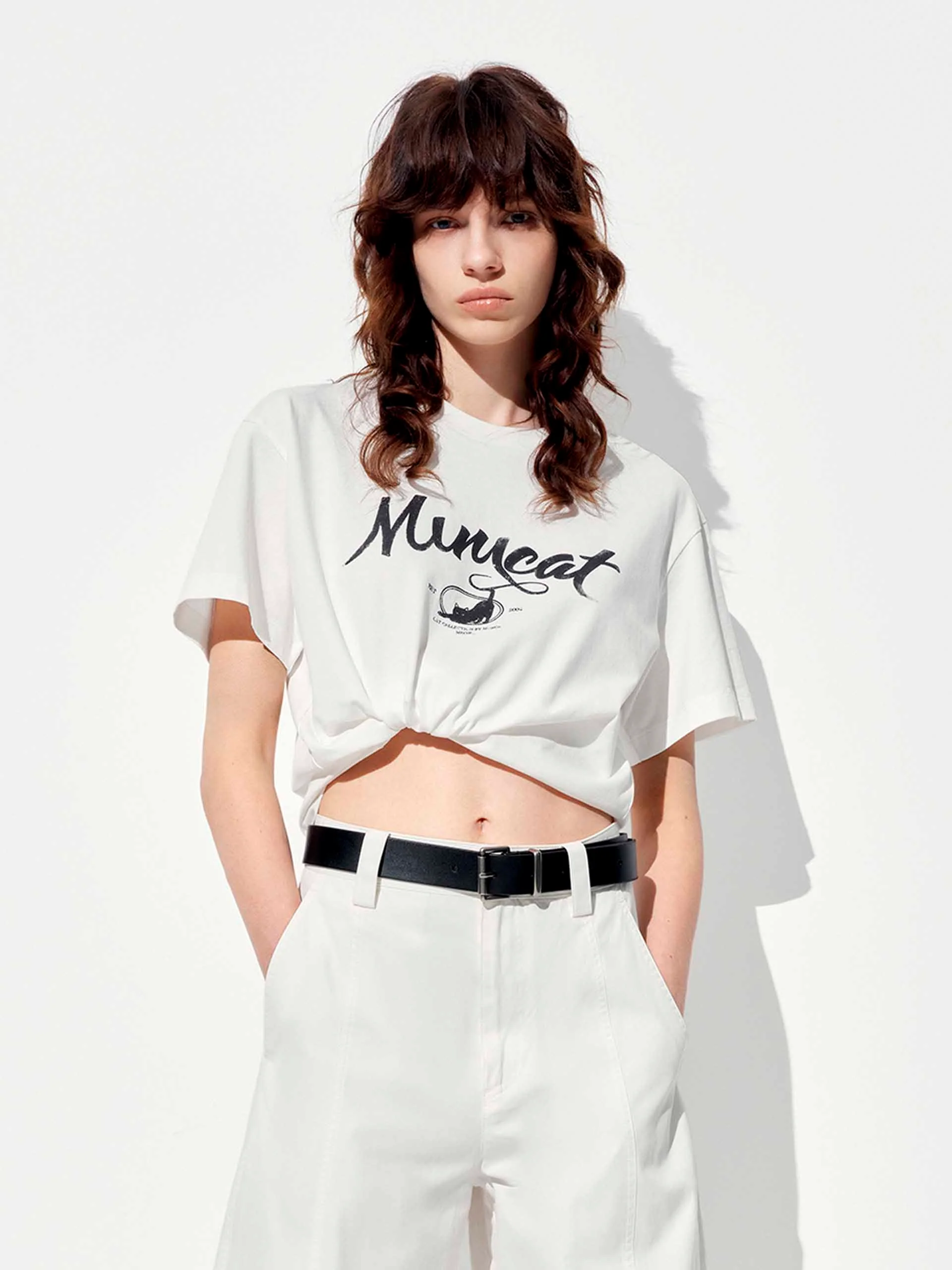 Letter Print Cotton T-shirt - Image 6