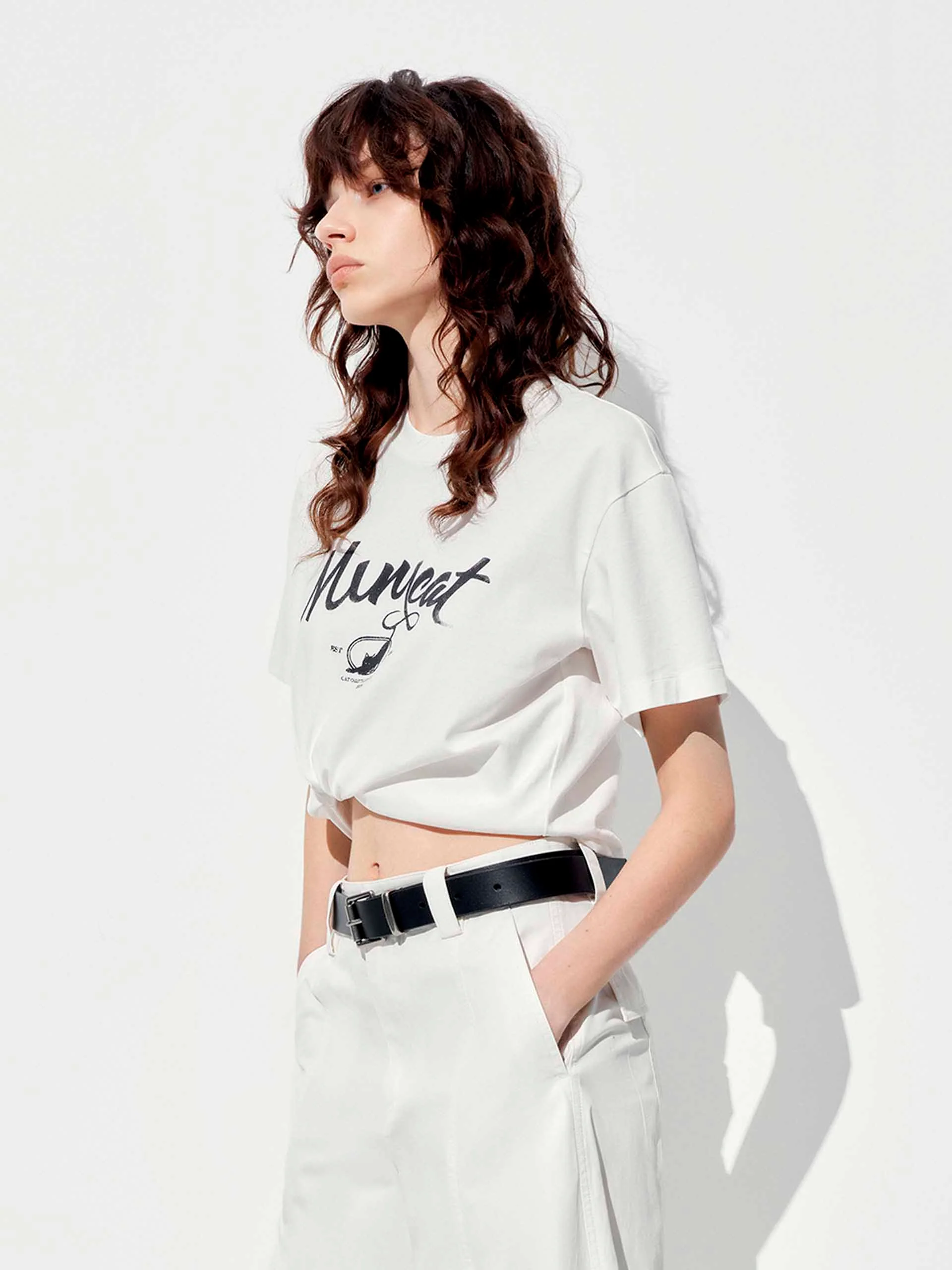 Letter Print Cotton T-shirt - Image 7