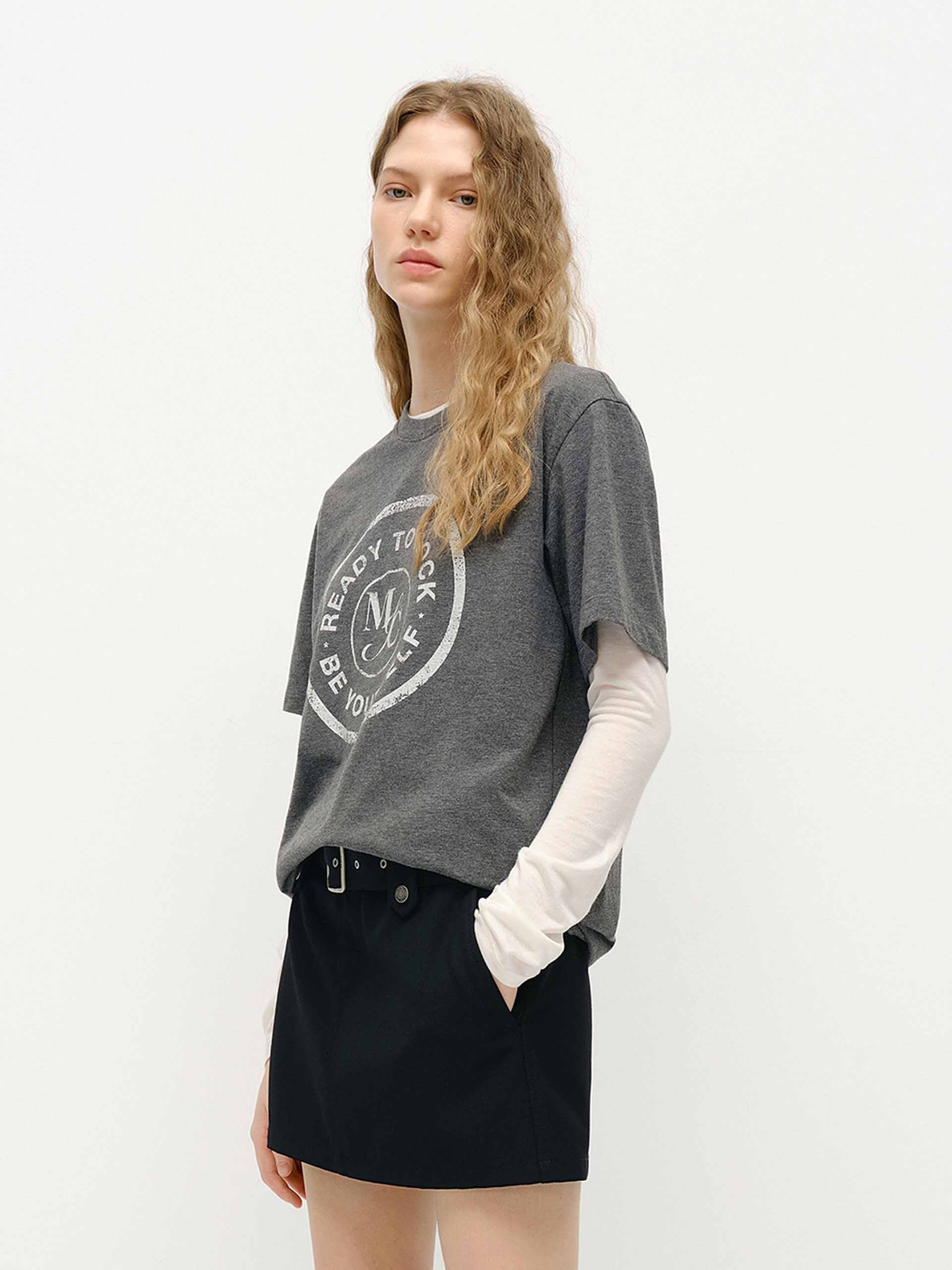 Letter Print Loose T-shirt - Image 7