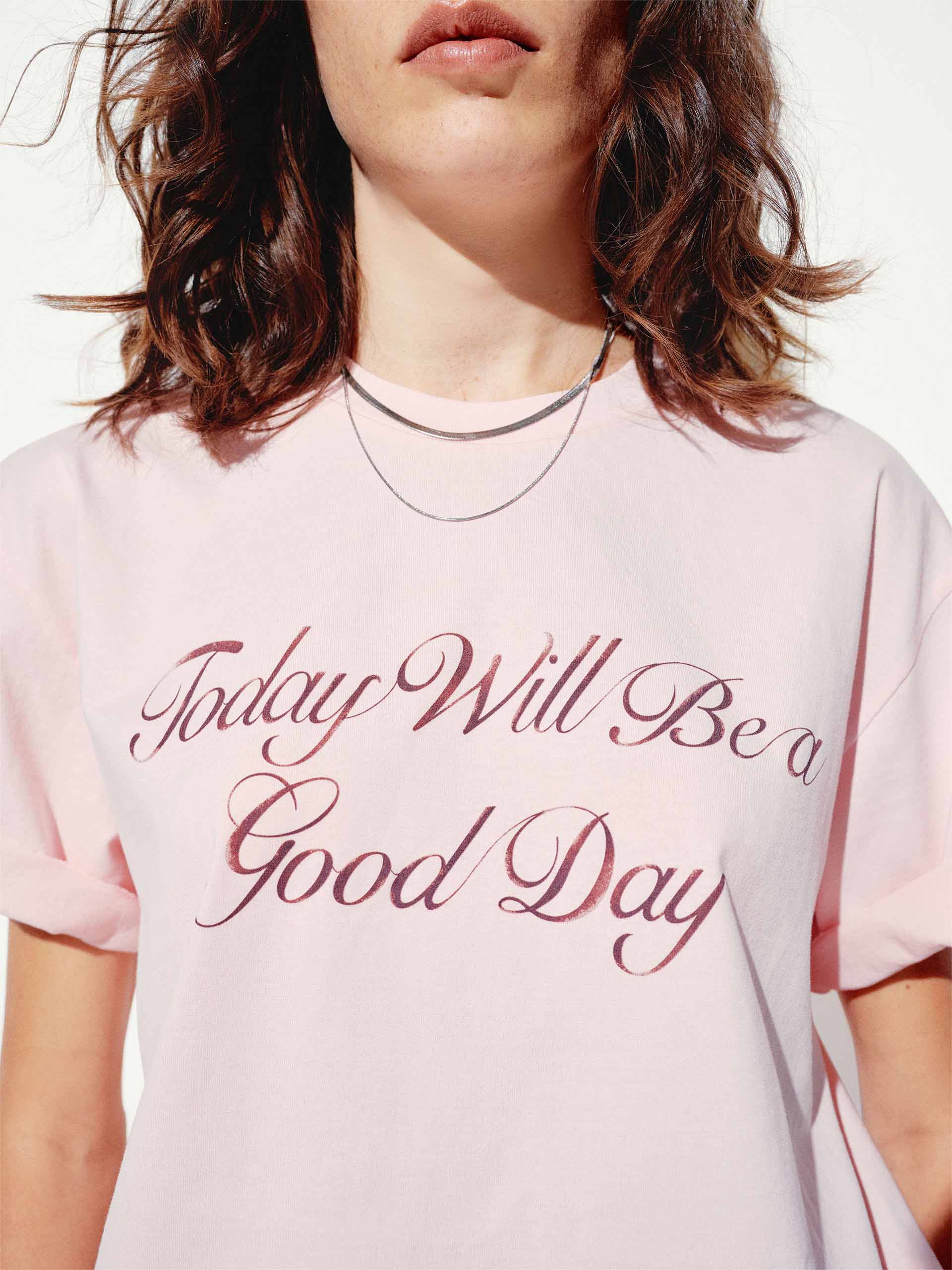 Letter Print Round Neck T-shirt - Image 8