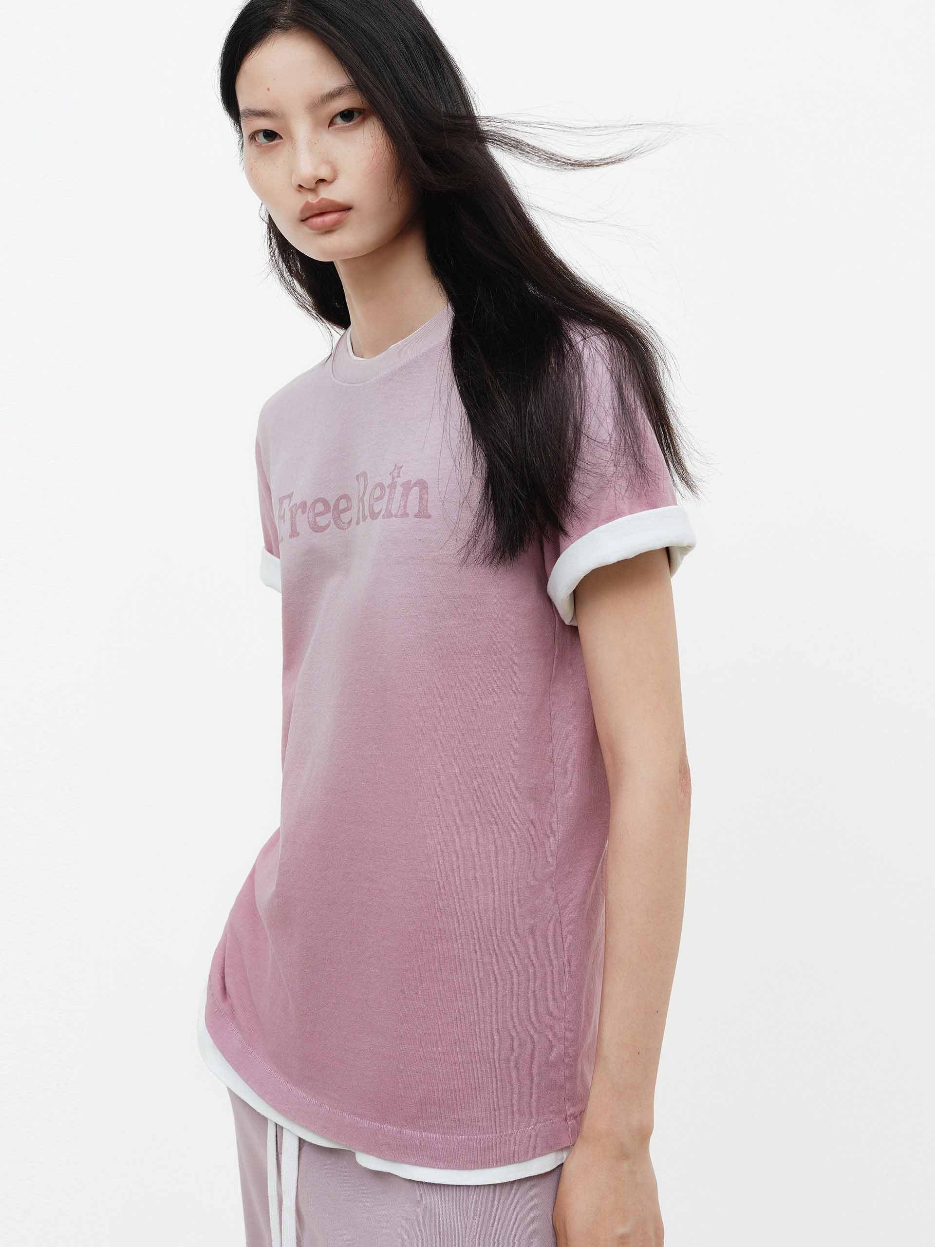 Letter Printed Faded T-shirt - Image 3