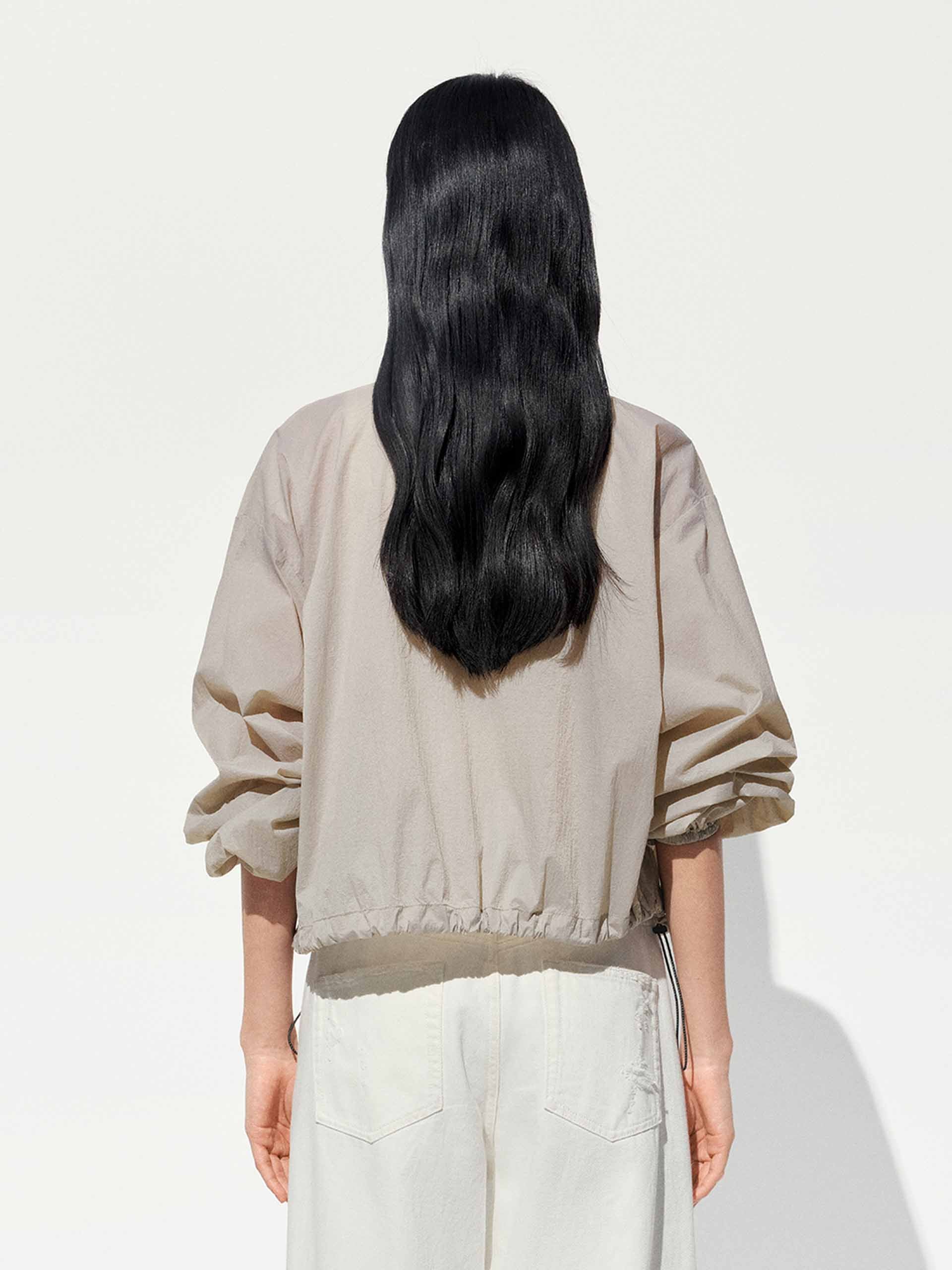Lightweight Drawstring Cropped Jacket - Image 14
