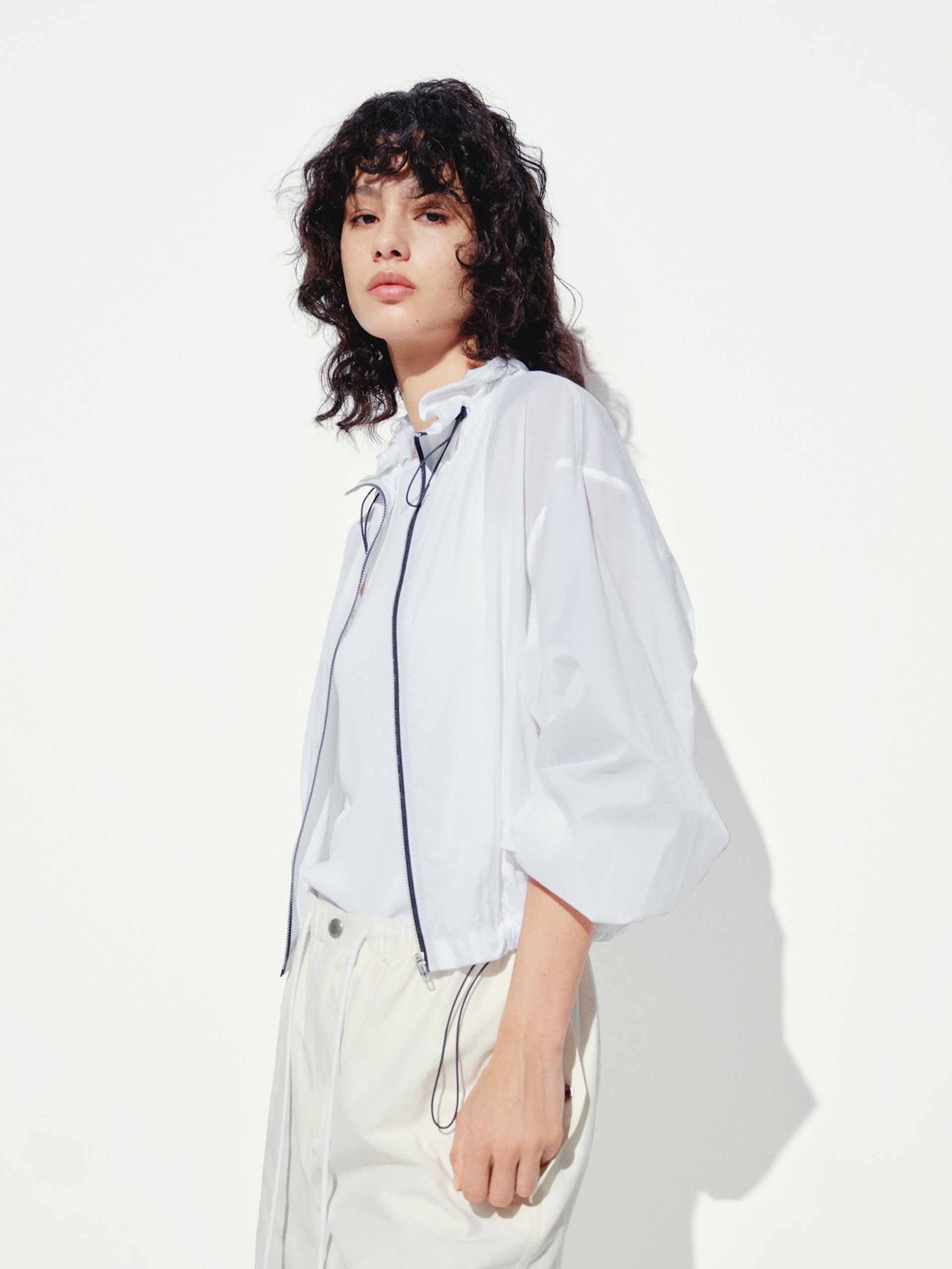 Lightweight Drawstring Cropped Jacket - Image 3