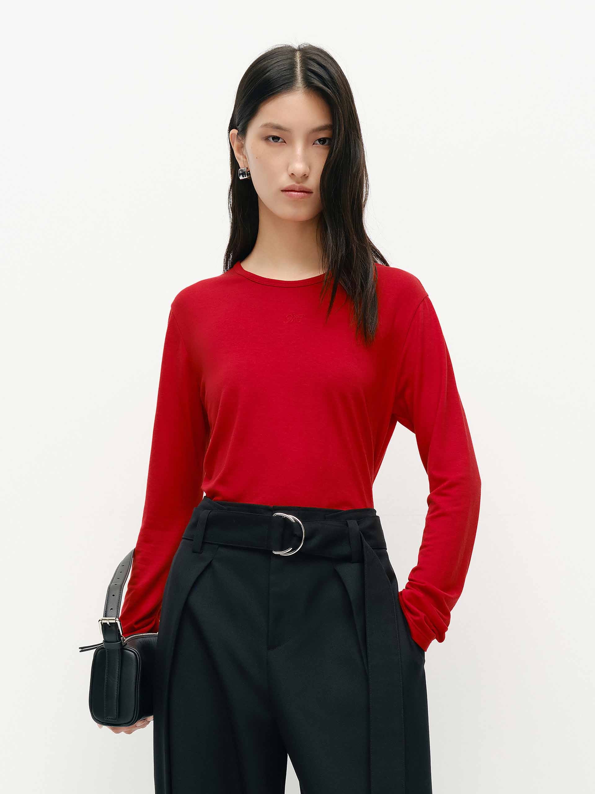 Lightweight Side Pleated T-shirt - Image 11