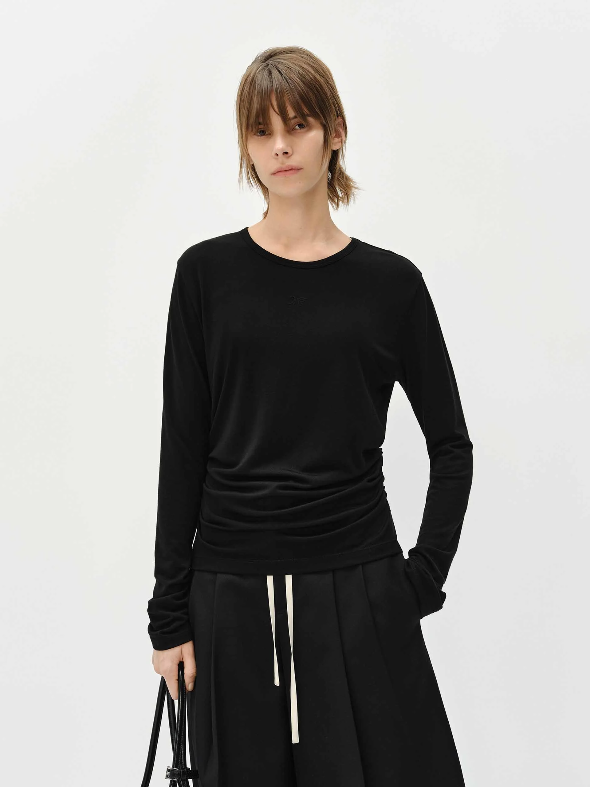 Lightweight Side Pleated T-shirt - Image 17