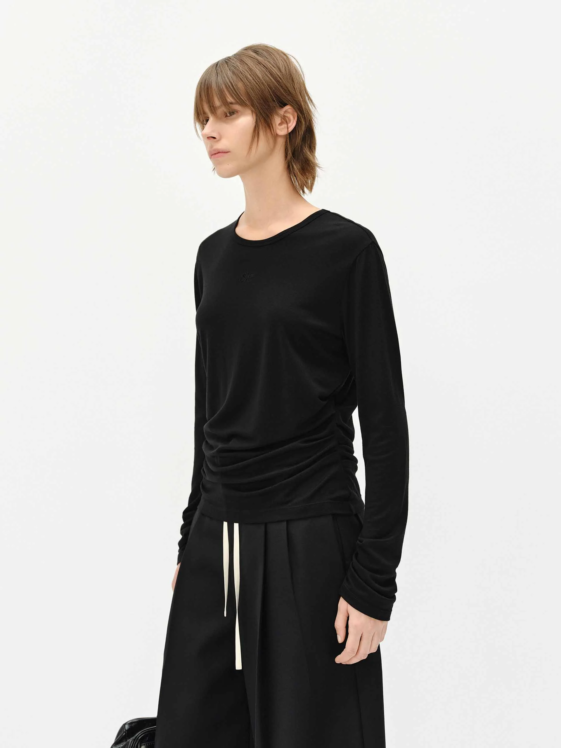 Lightweight Side Pleated T-shirt - Image 19