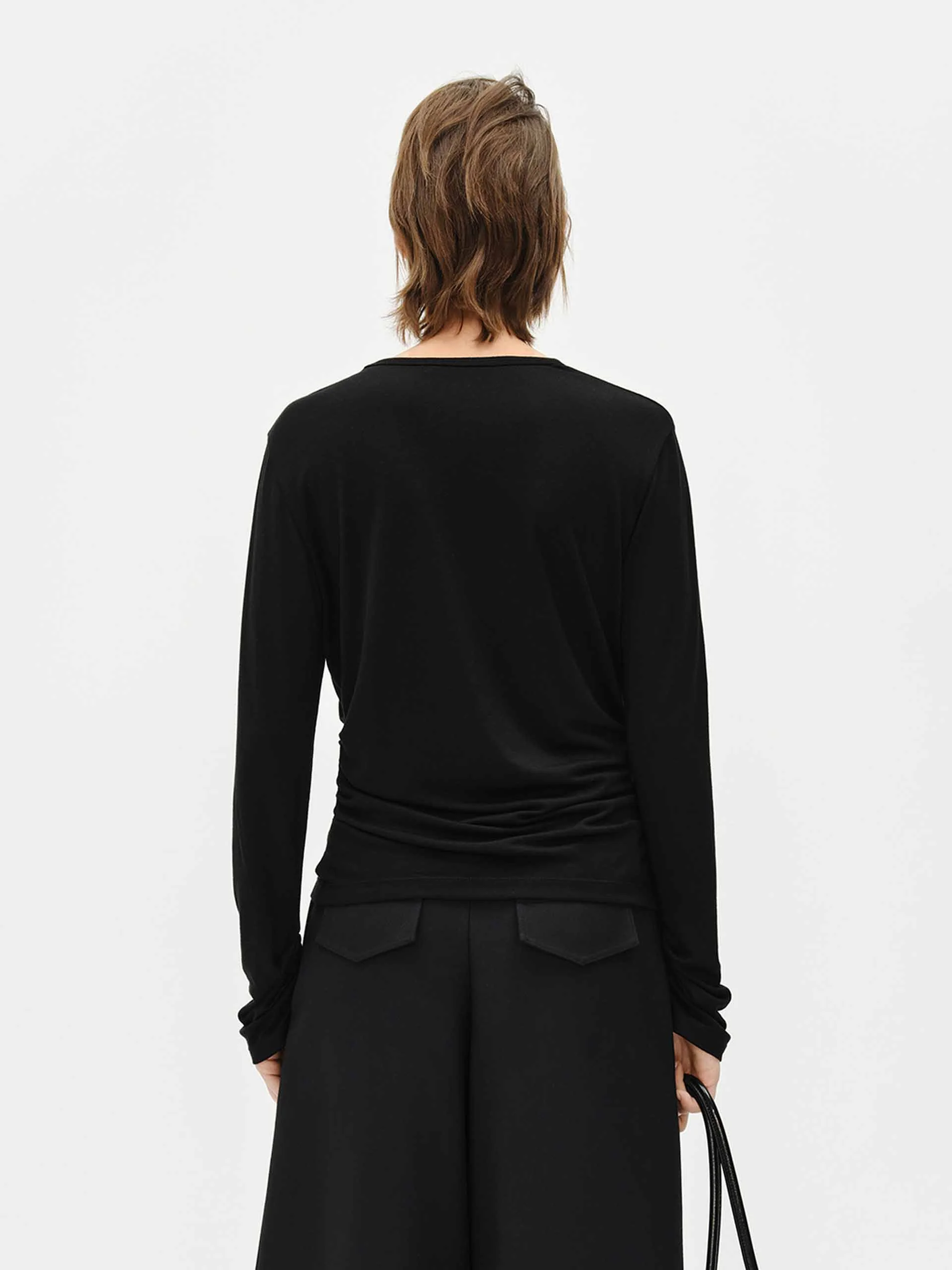 Lightweight Side Pleated T-shirt - Image 22