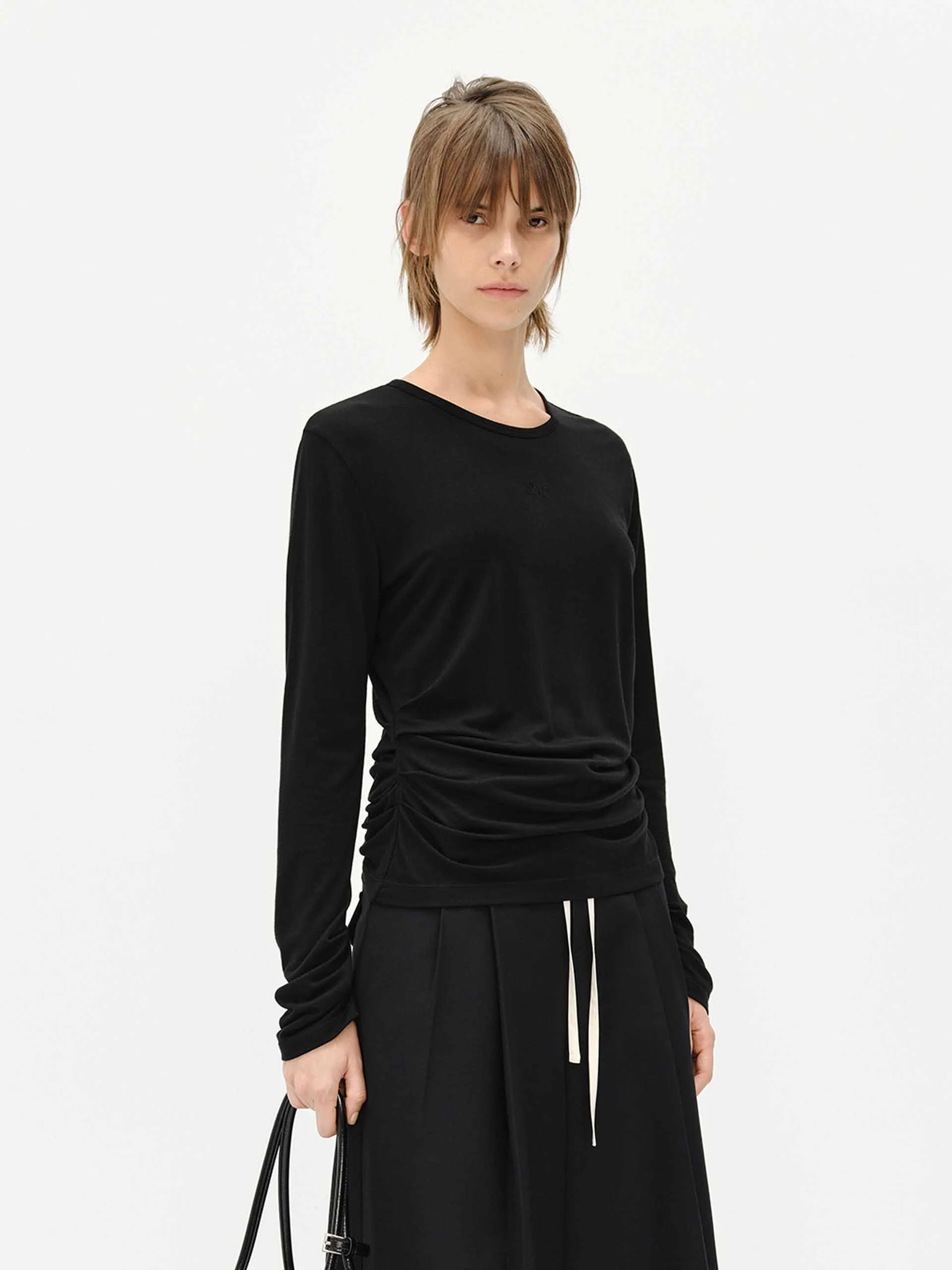 Lightweight Side Pleated T-shirt - Image 23