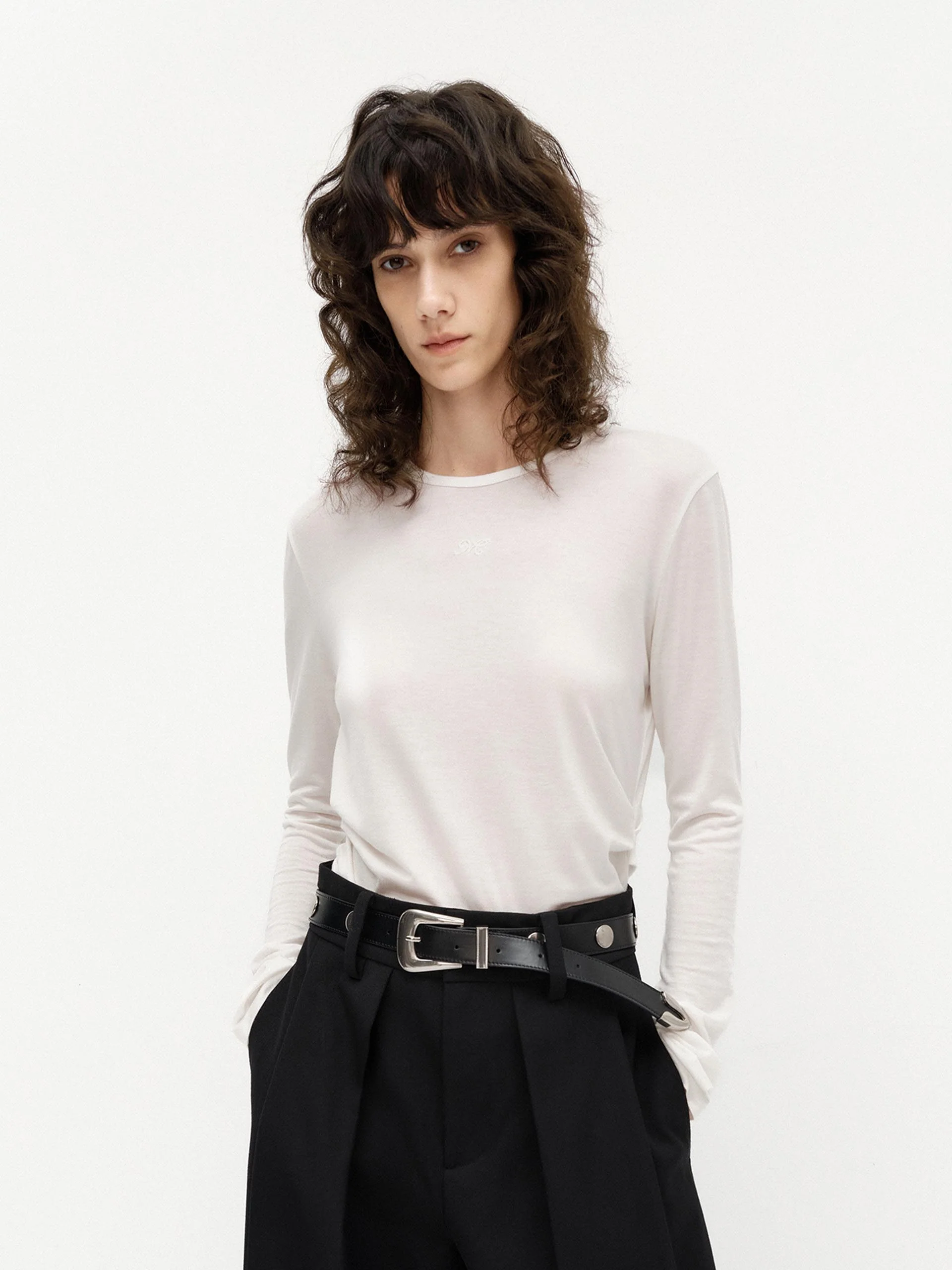 Lightweight Side Pleated T-shirt - Image 8