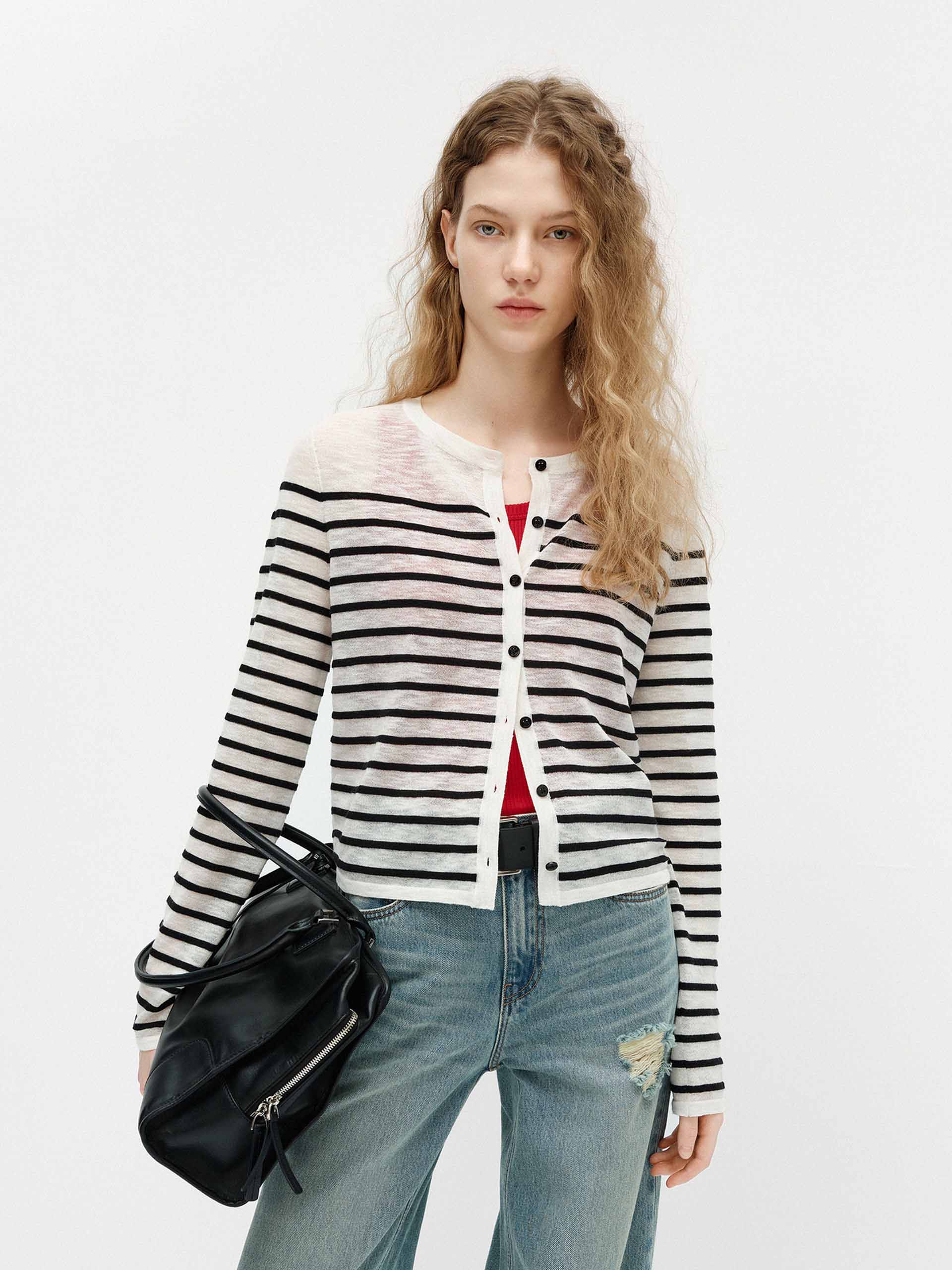 Lightweight Striped Cardigan - Image 7