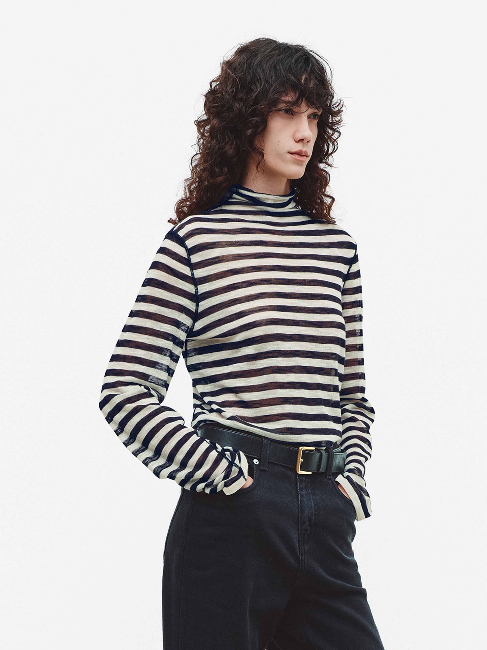 Lightweight Striped Knitted Top - Image 3