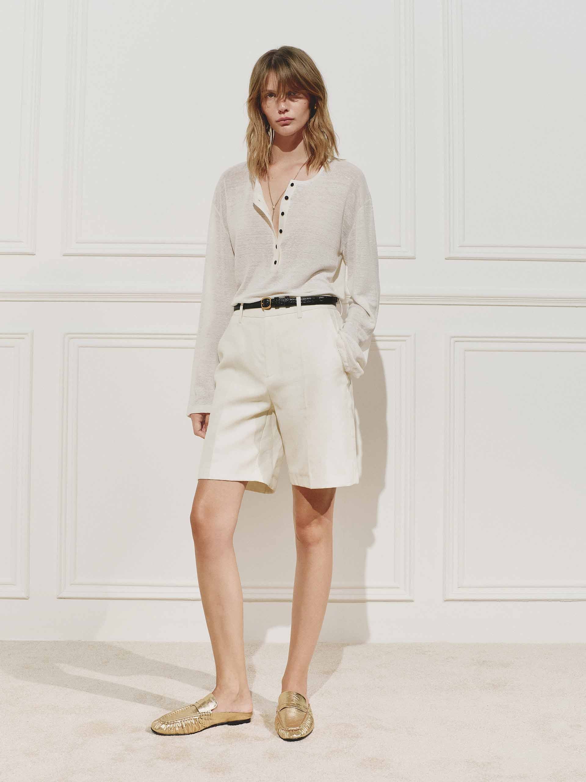 Linen Blend Bermuda Shorts - Image 10