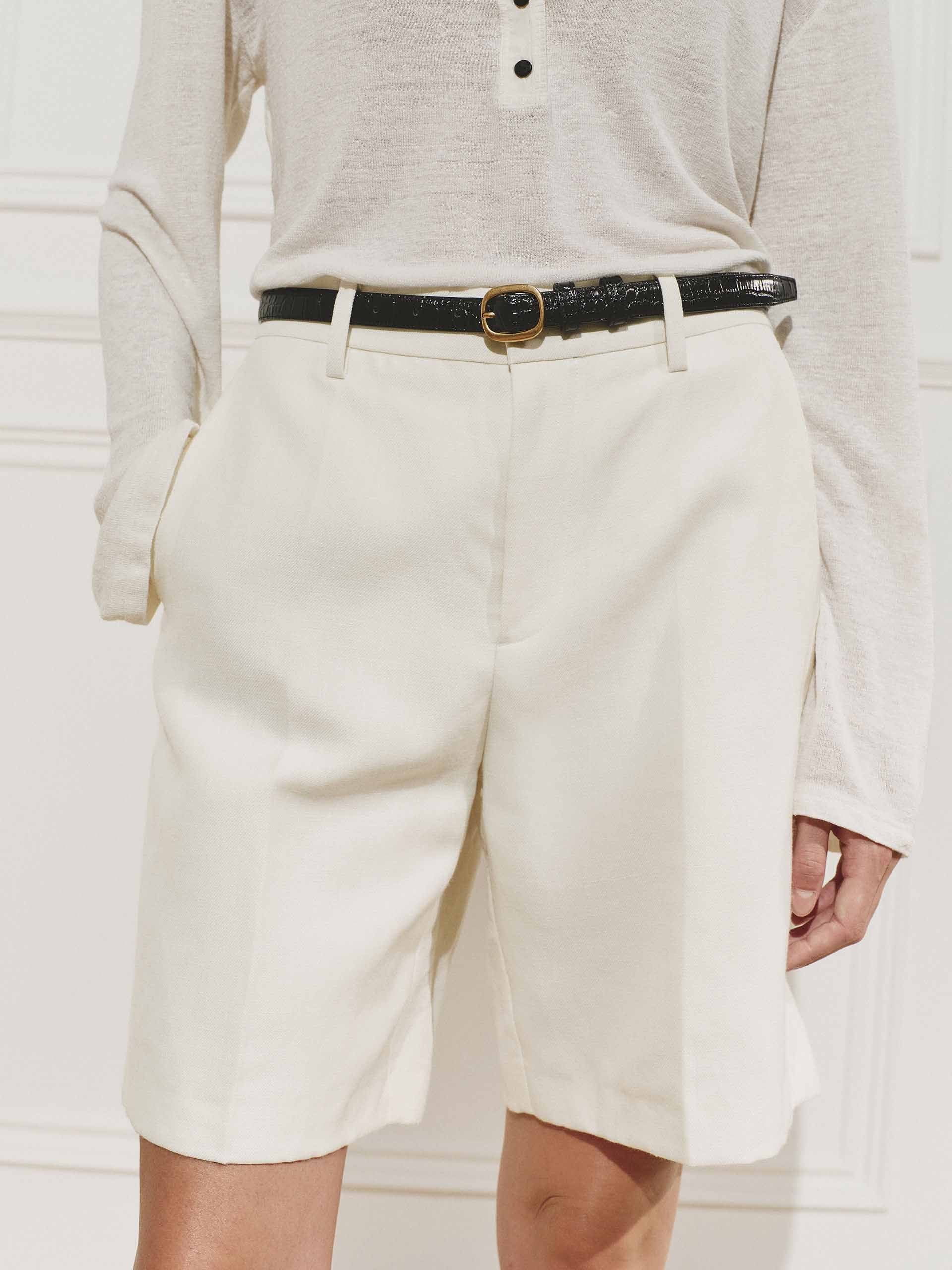 Linen Blend Bermuda Shorts - Image 15