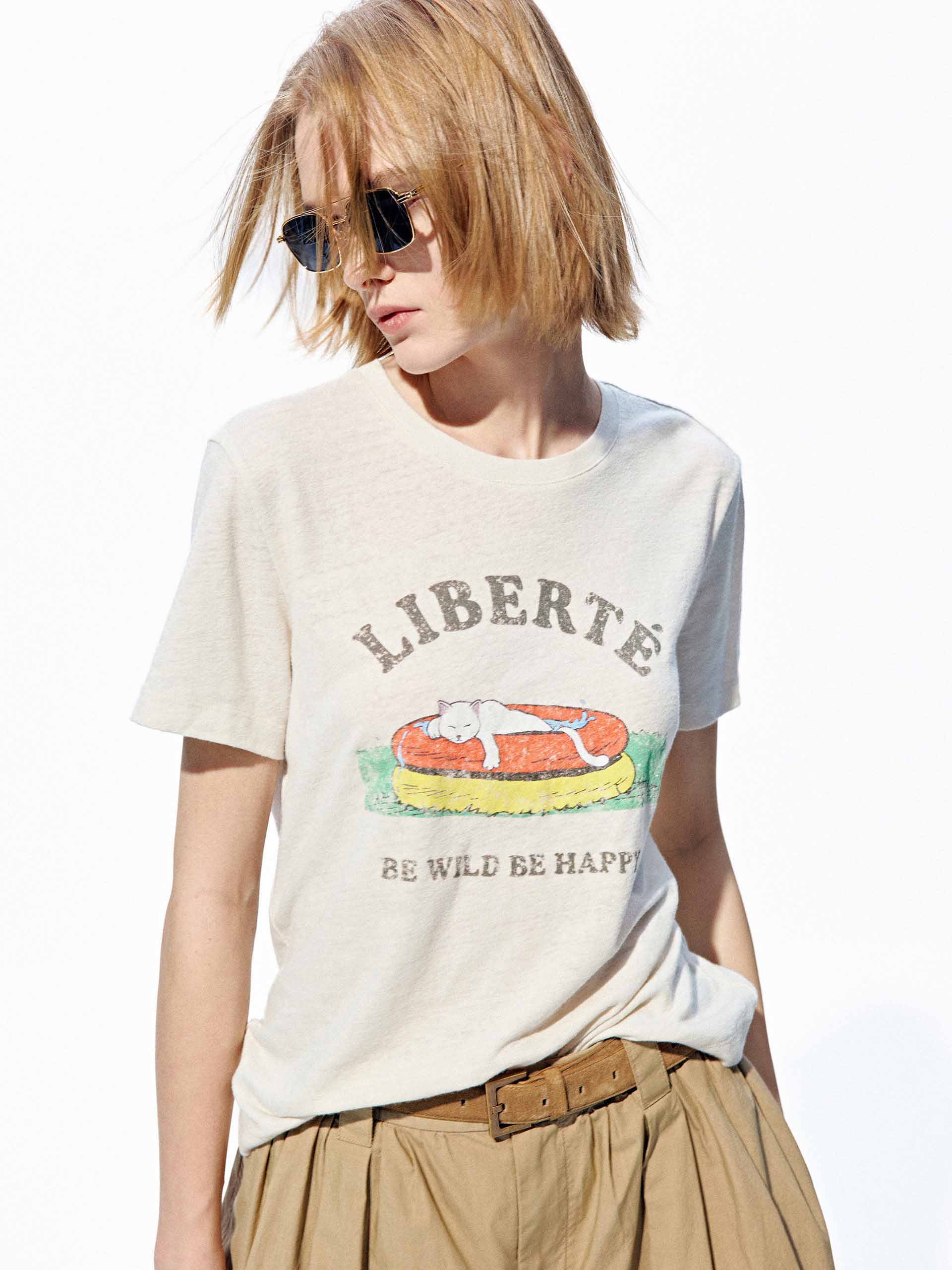 Linen Blend Cartoon T-shirt - Image 14