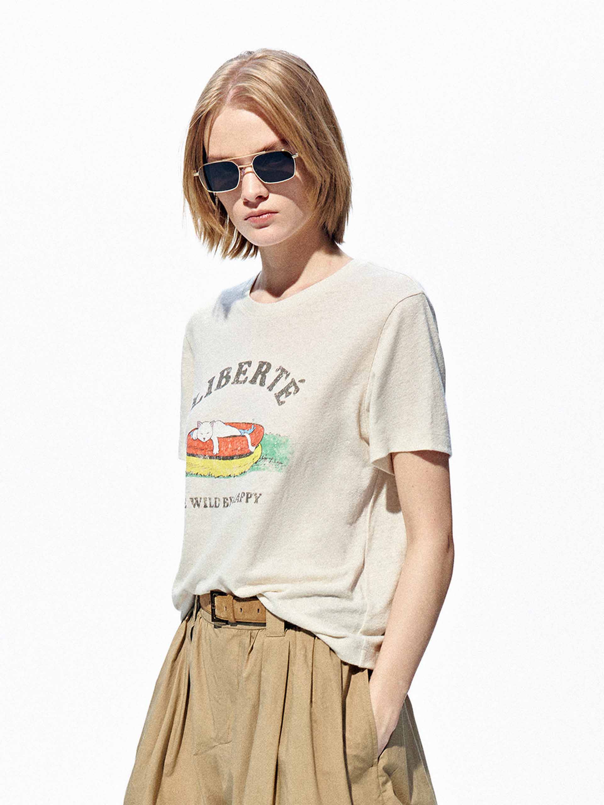 Linen Blend Cartoon T-shirt - Image 15