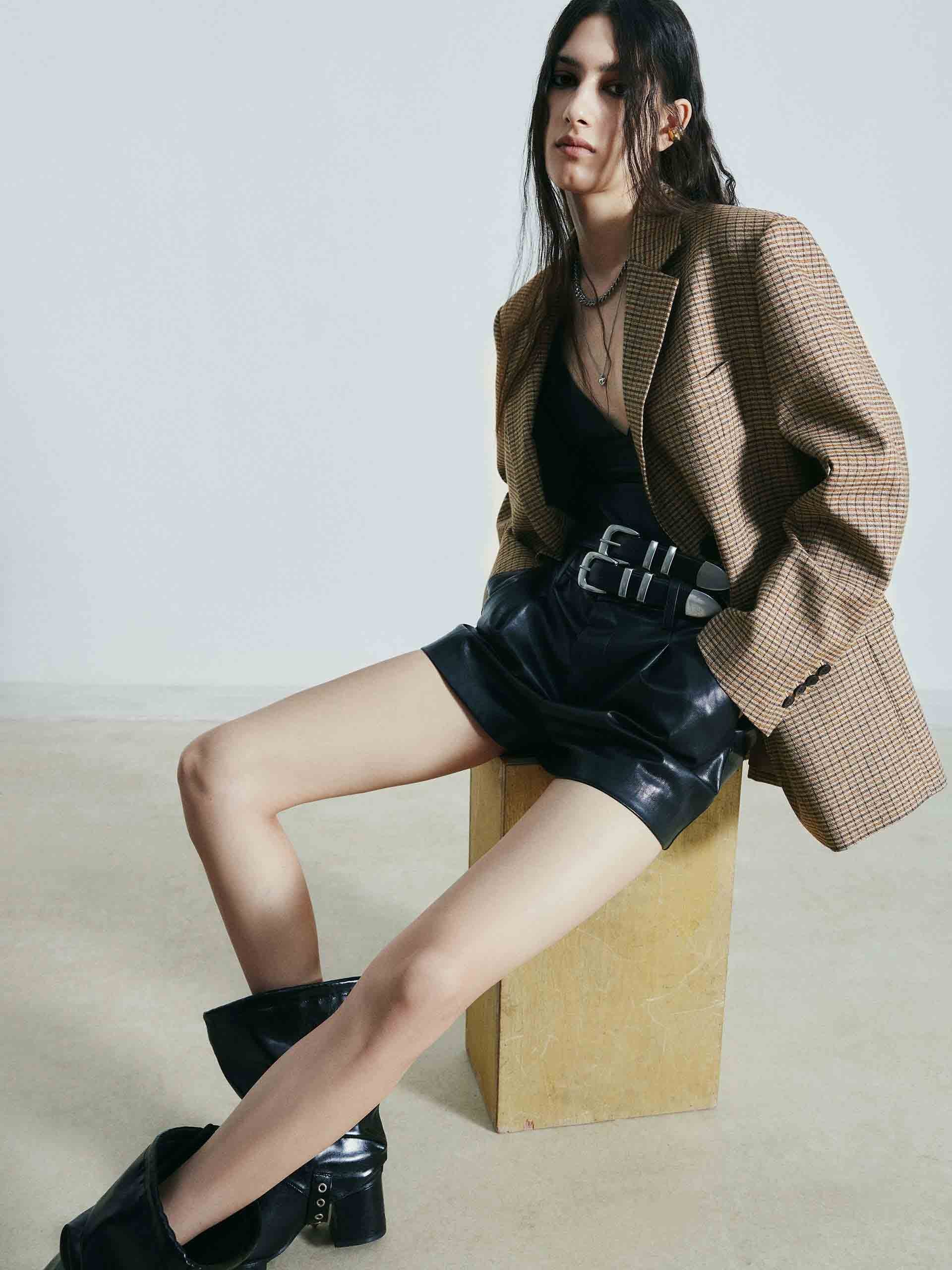Linen Blend Checked Blazer - Image 6