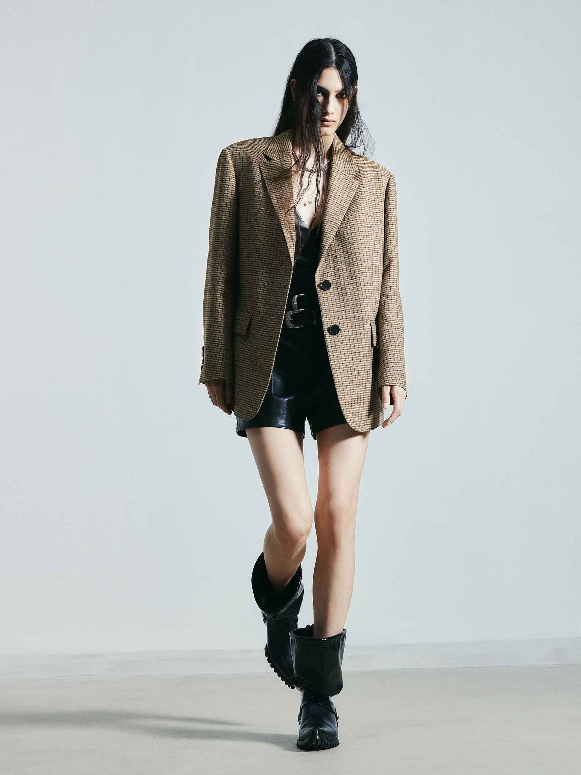 Linen Blend Checked Blazer - Image 8