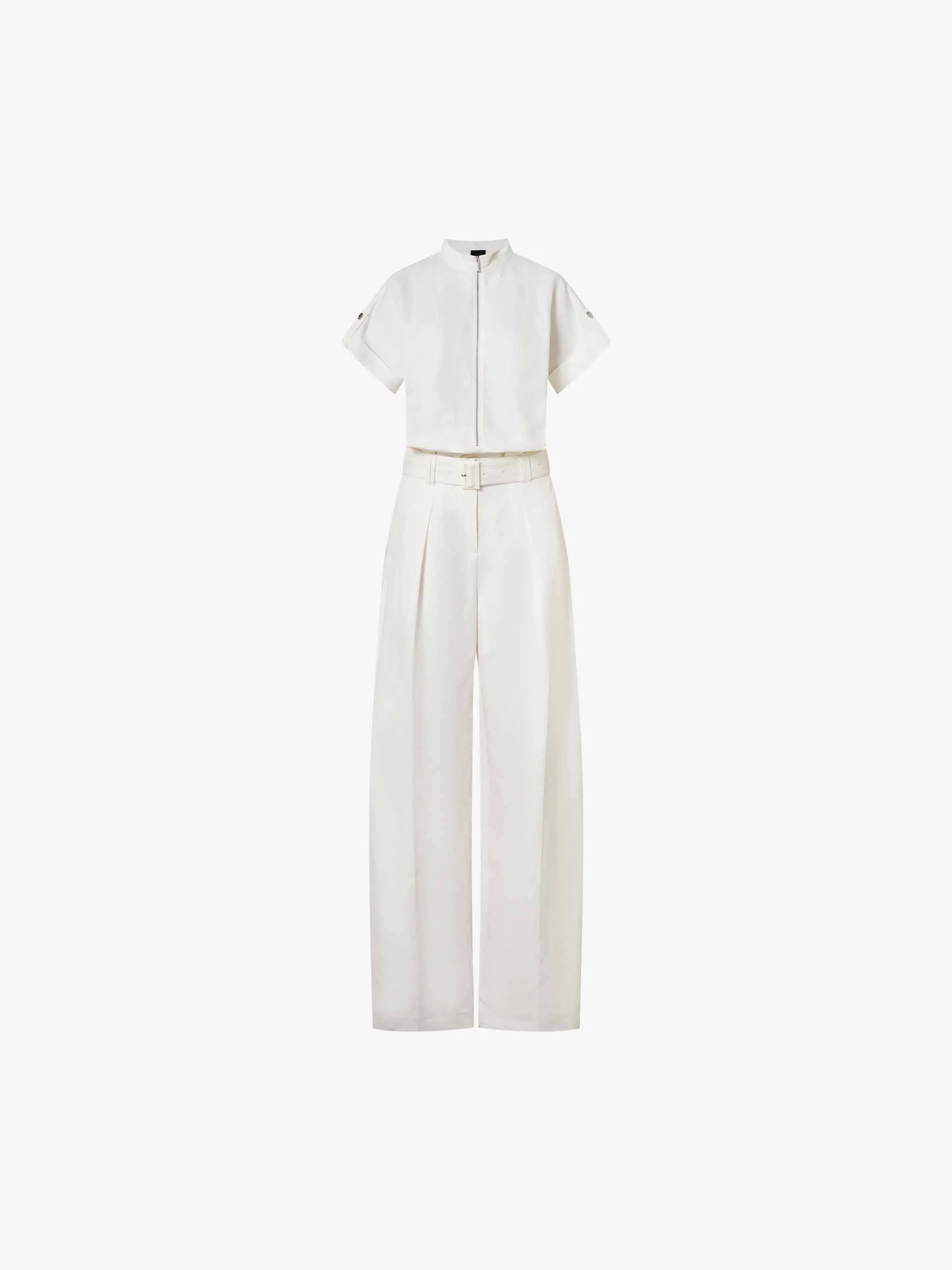 Linen Blend Jumpsuit with Belt - Image 5