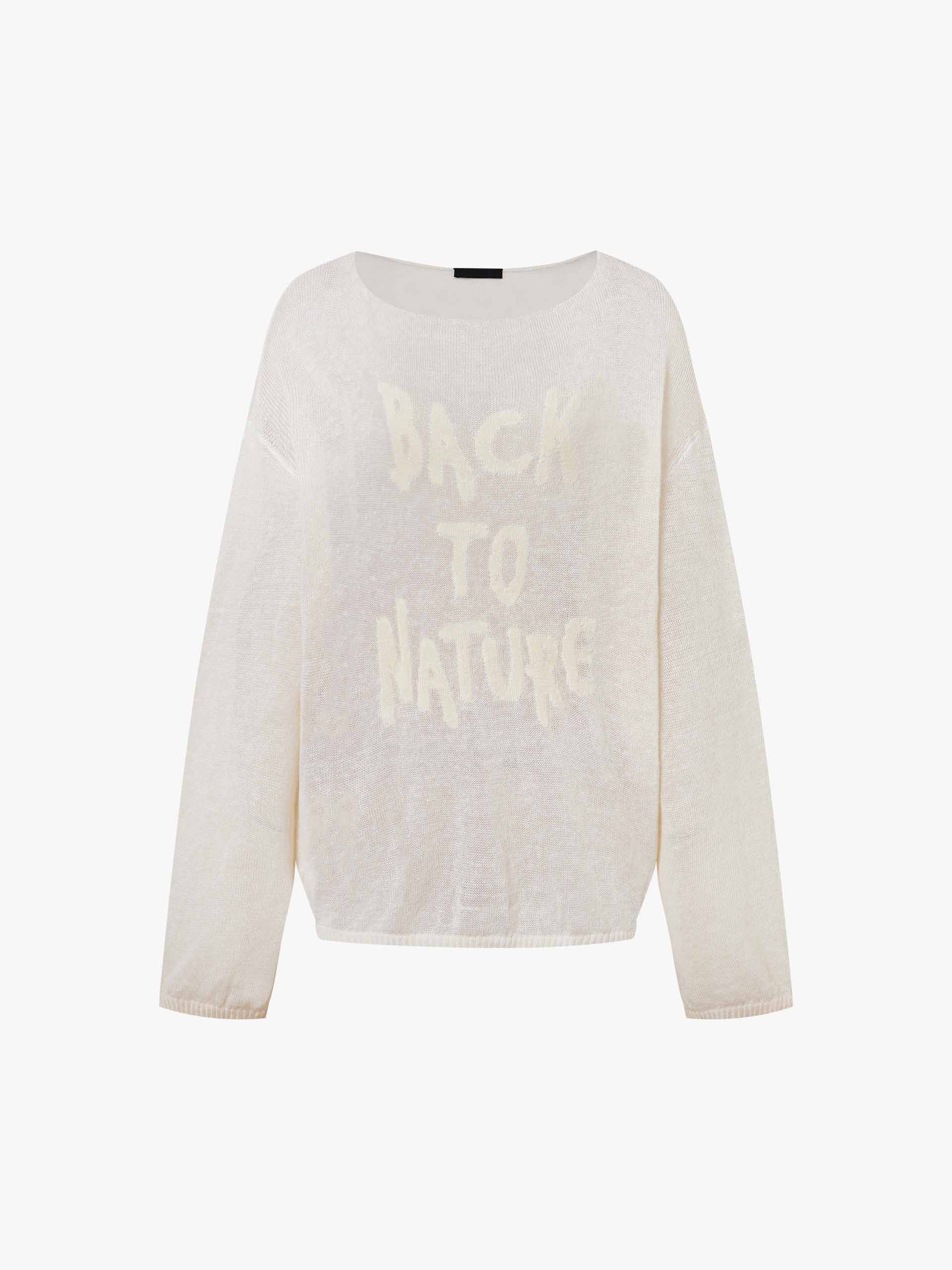 Linen Blend Letter Knit Top - Image 13
