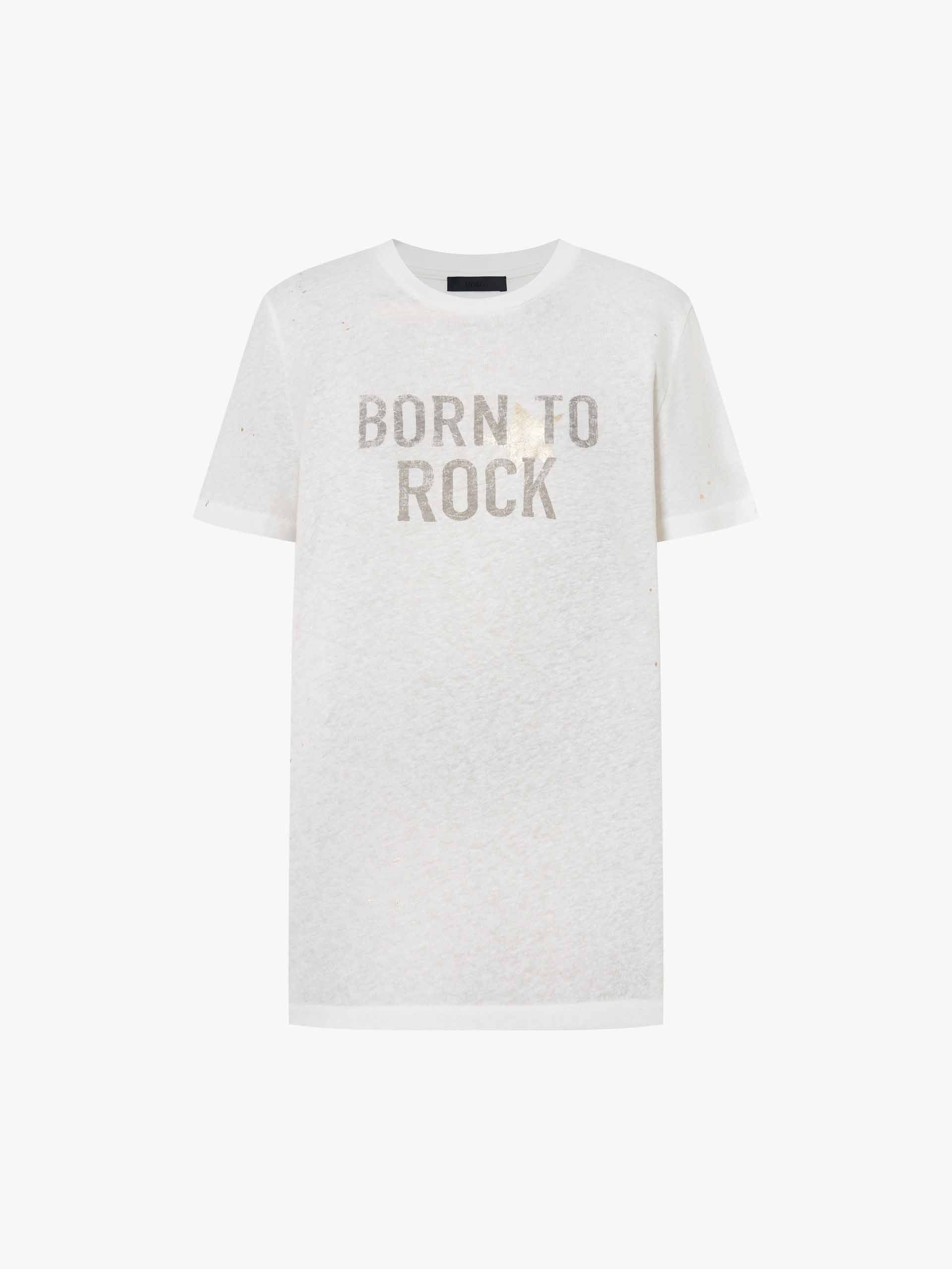 Linen Blend Letter T-Shirt - Image 5