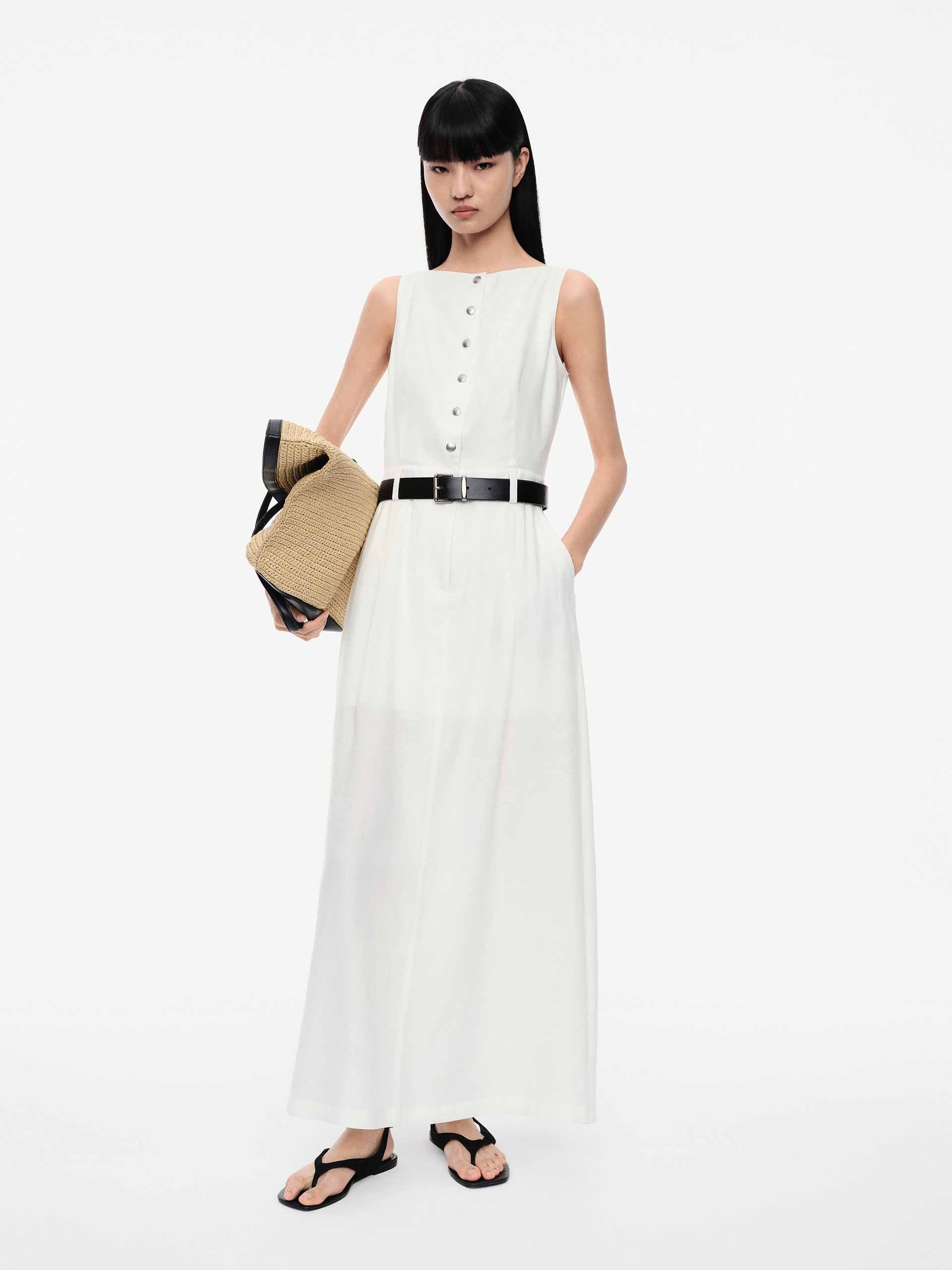 Linen Blend Maxi Dress