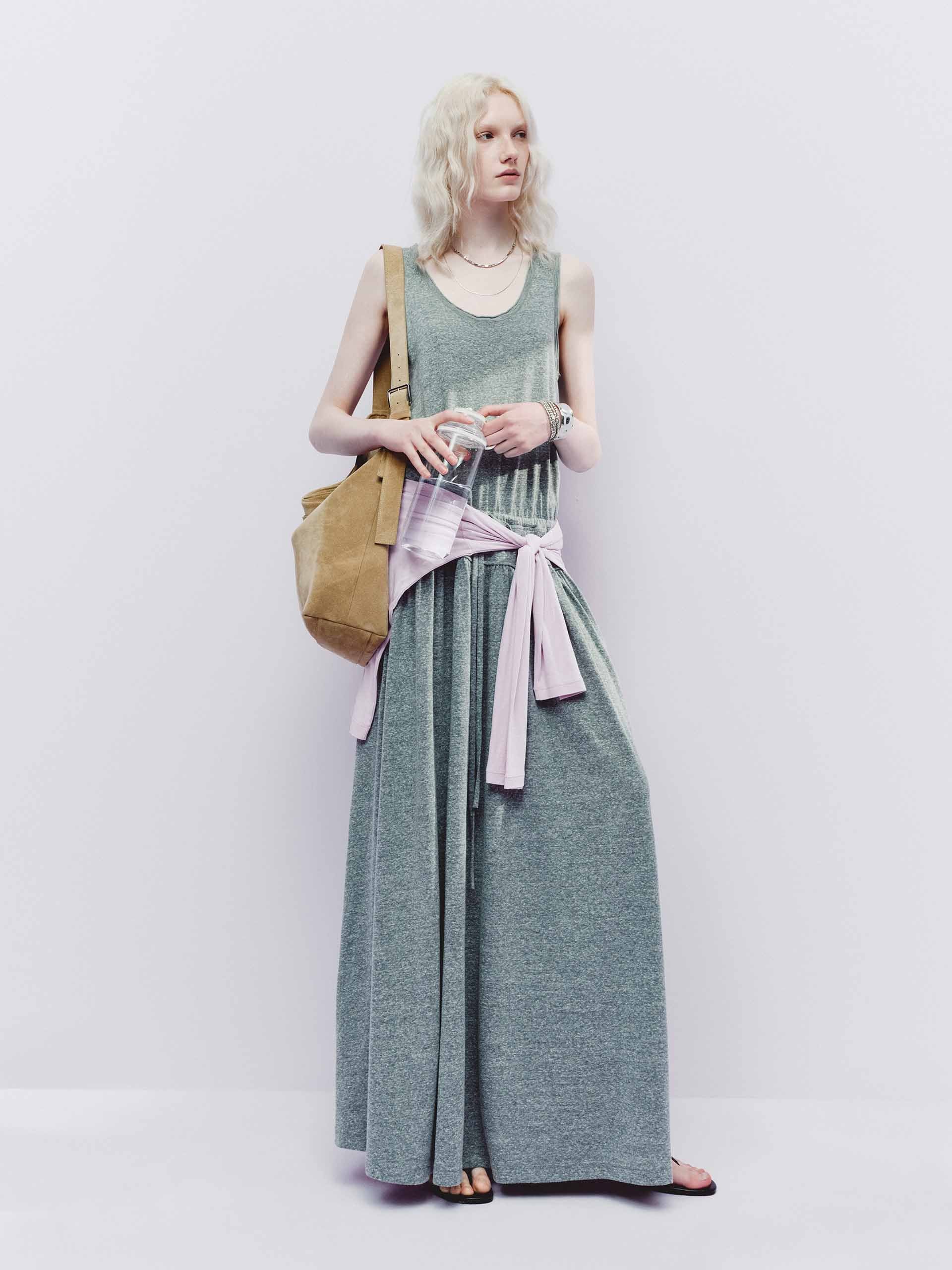 Linen Blend Maxi Tank Dress - Image 2