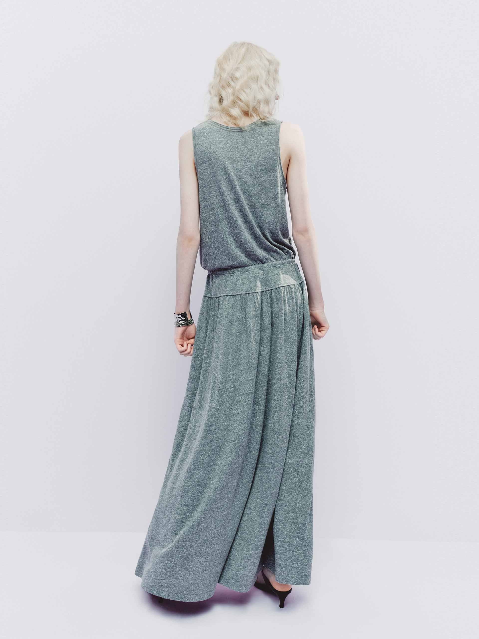 Linen Blend Maxi Tank Dress - Image 3