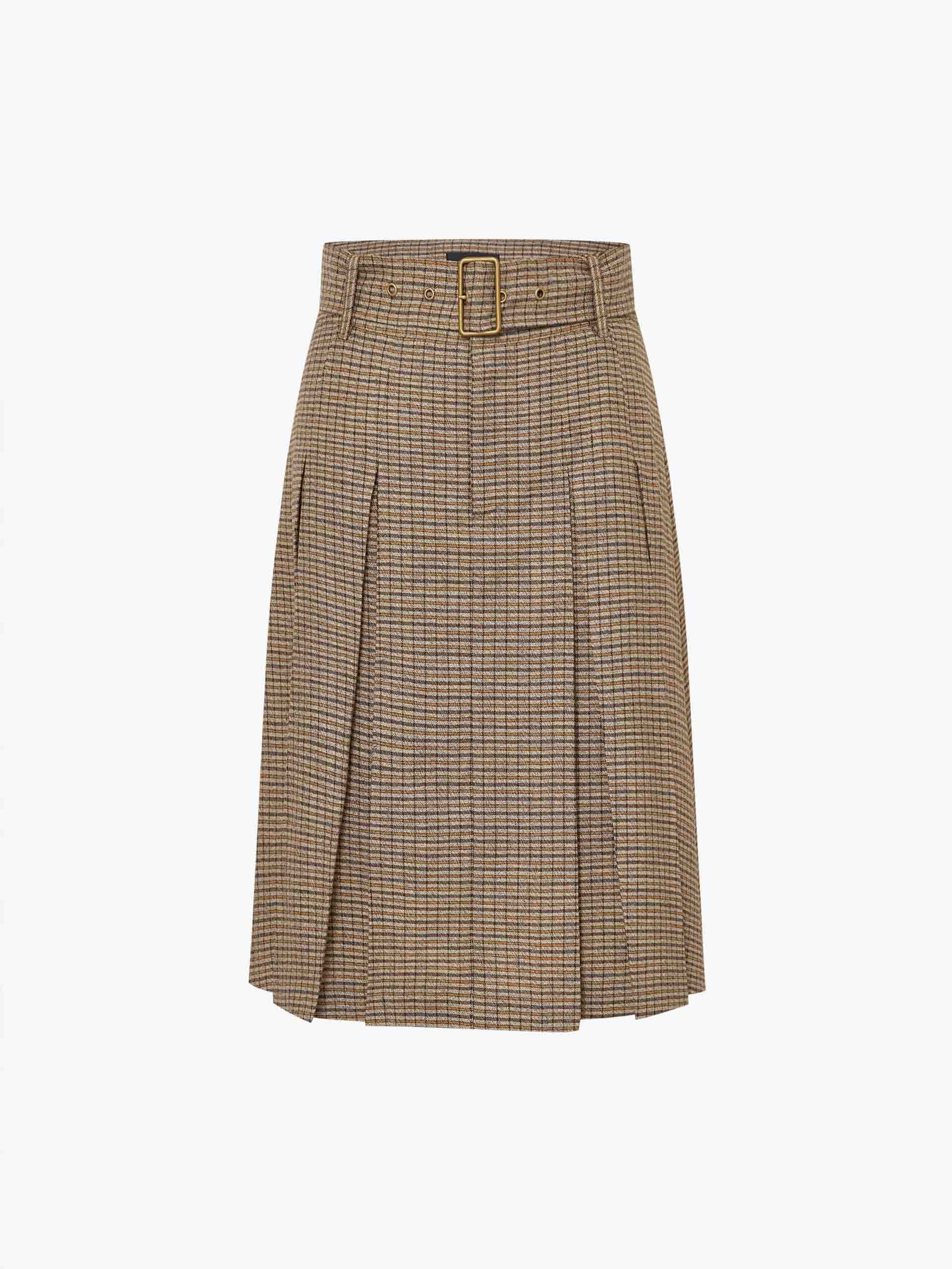 Linen Blend Pleated Skirt - Image 5
