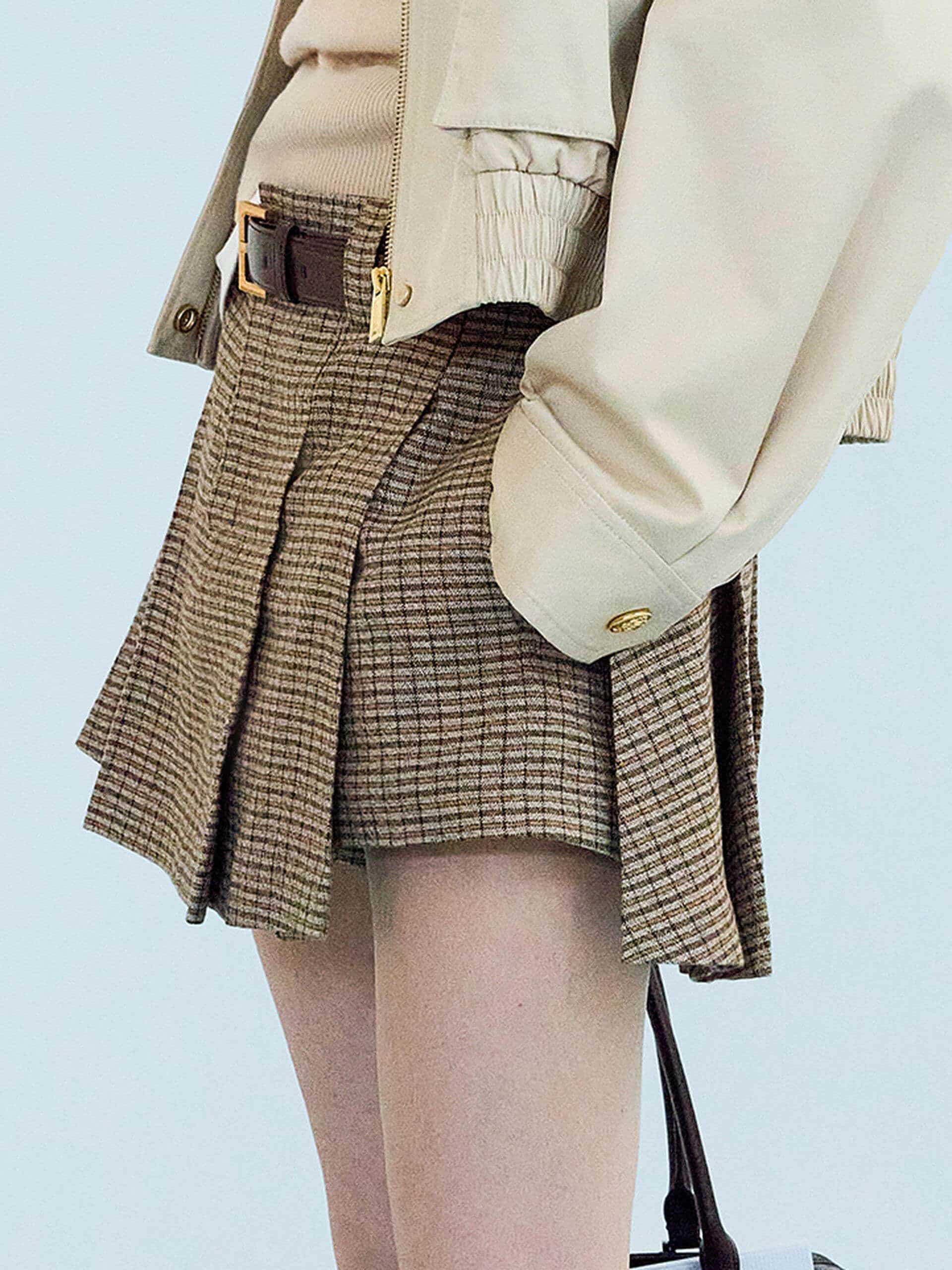 Linen Blend Pleated Skort - Image 3