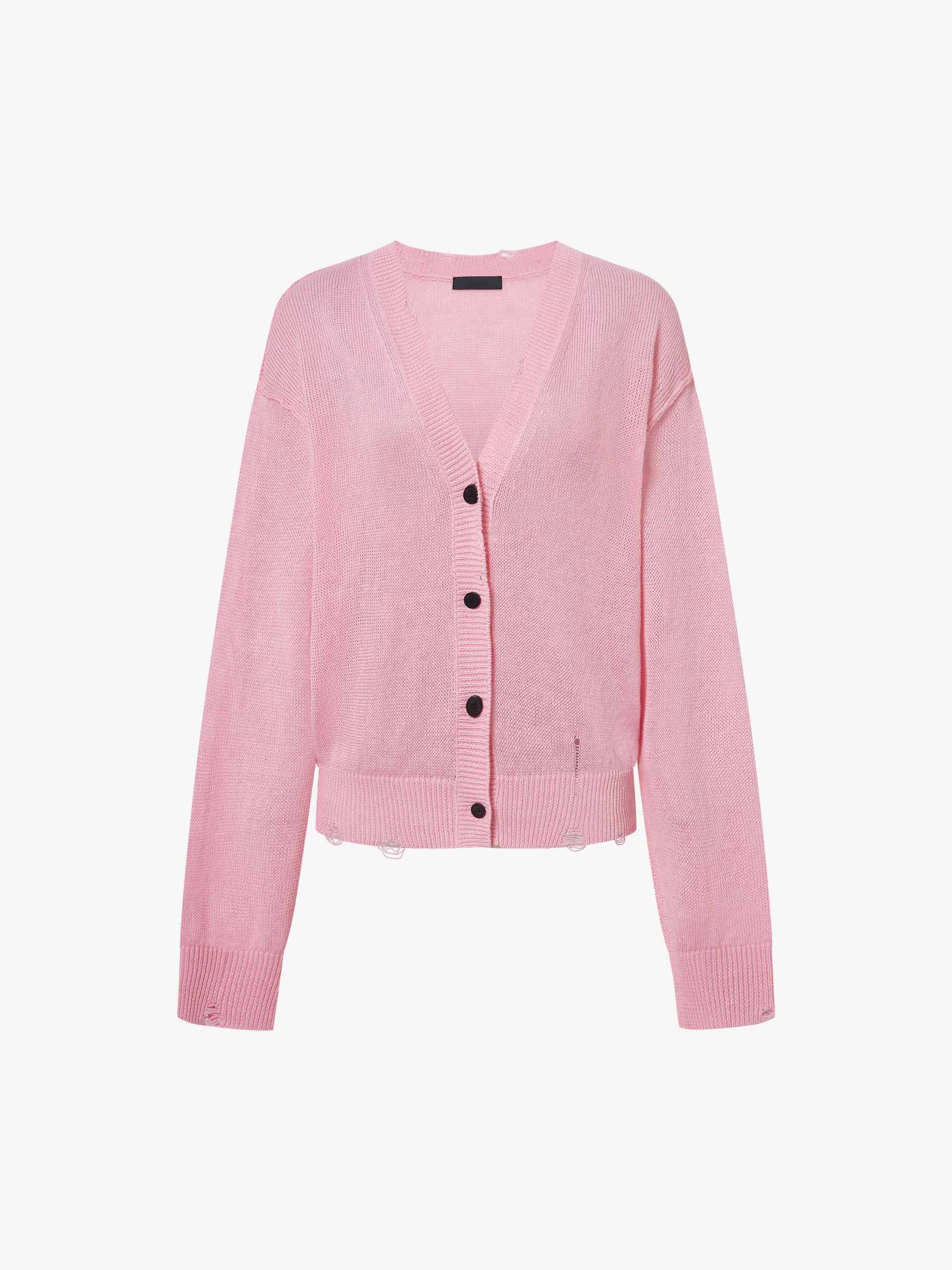 Linen Blend Ripped Cardigan - Image 12