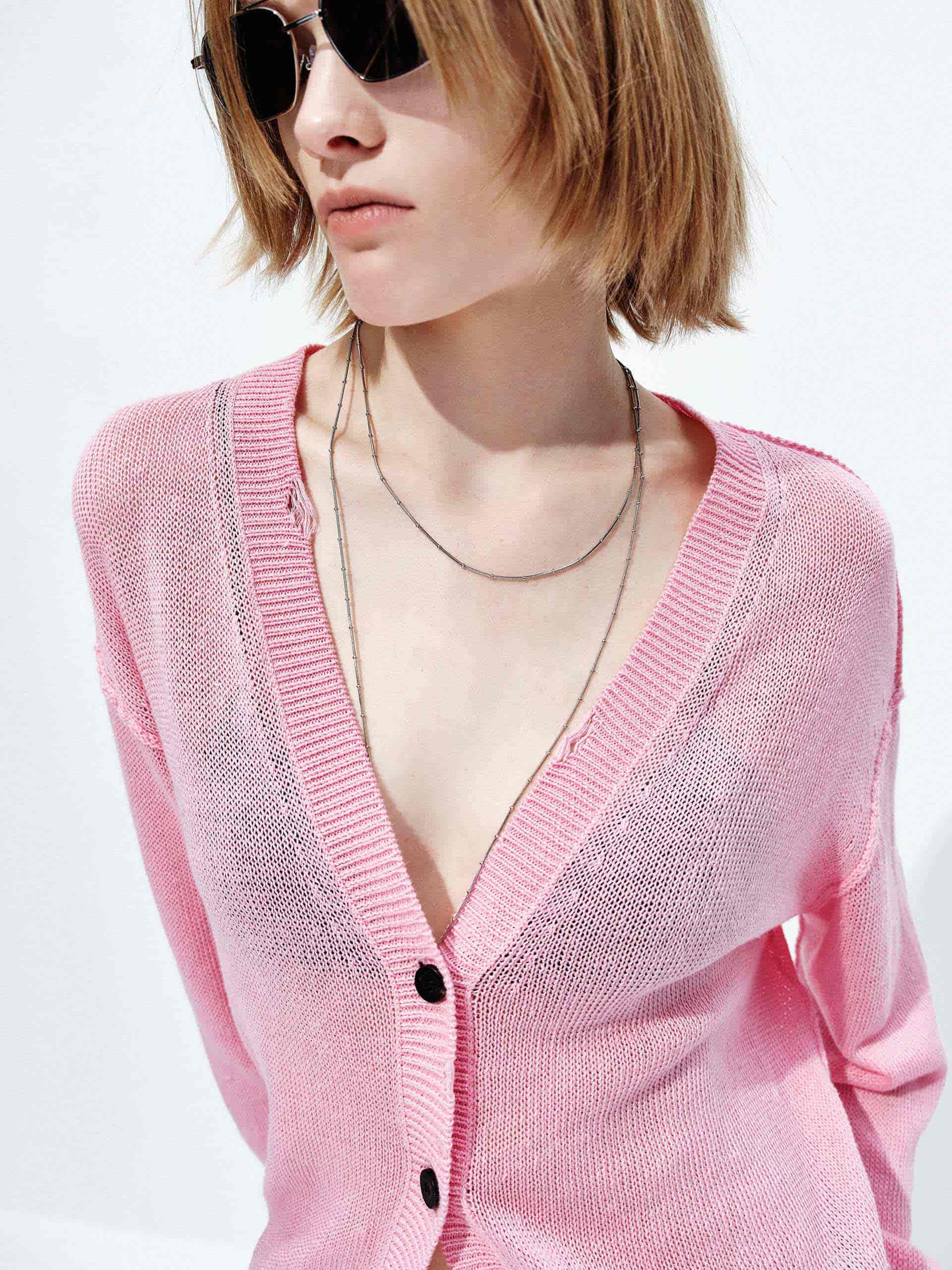 Linen Blend Ripped Cardigan - Image 13