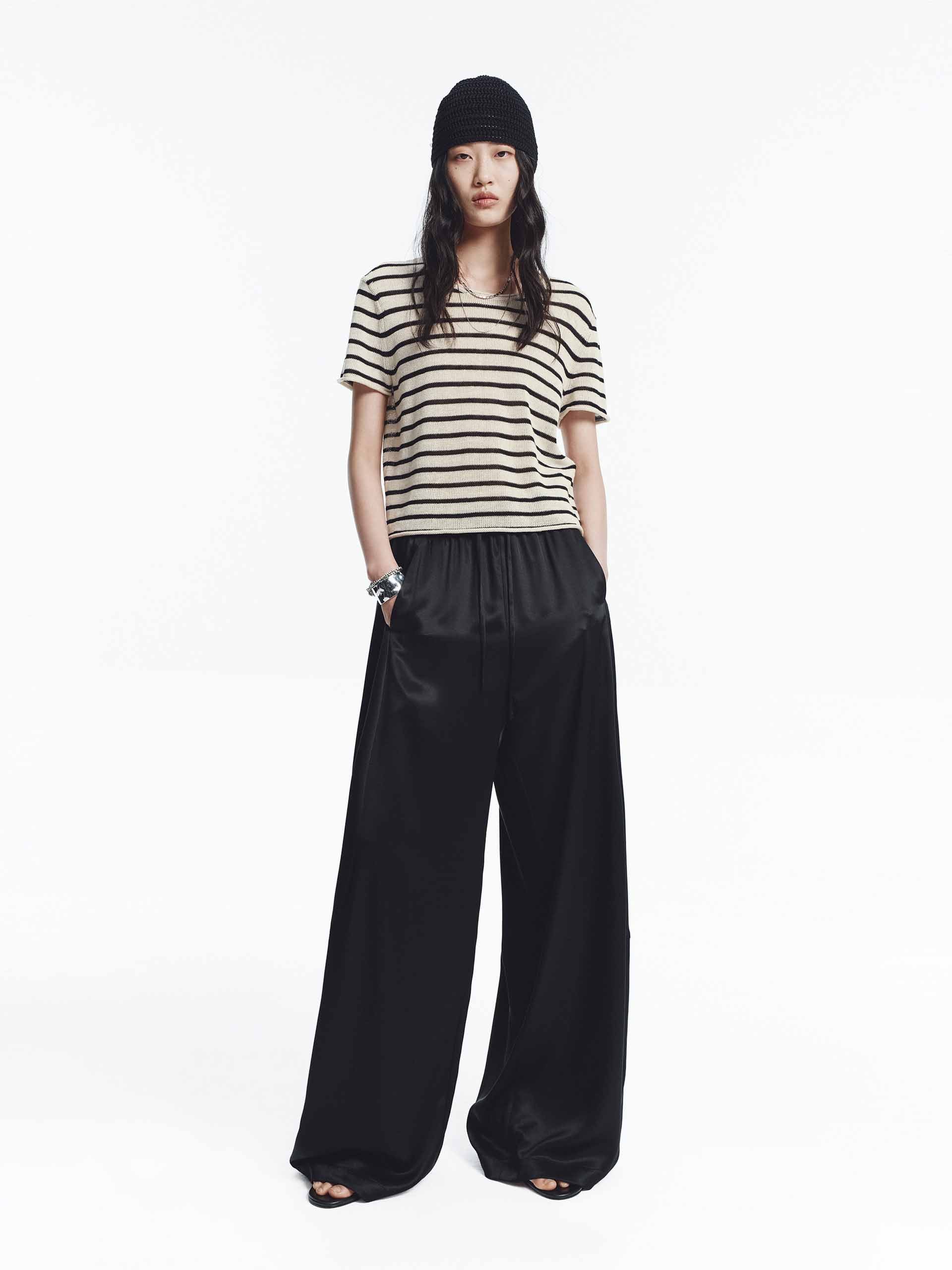 Linen Blend Stripe Knit Top - Image 2